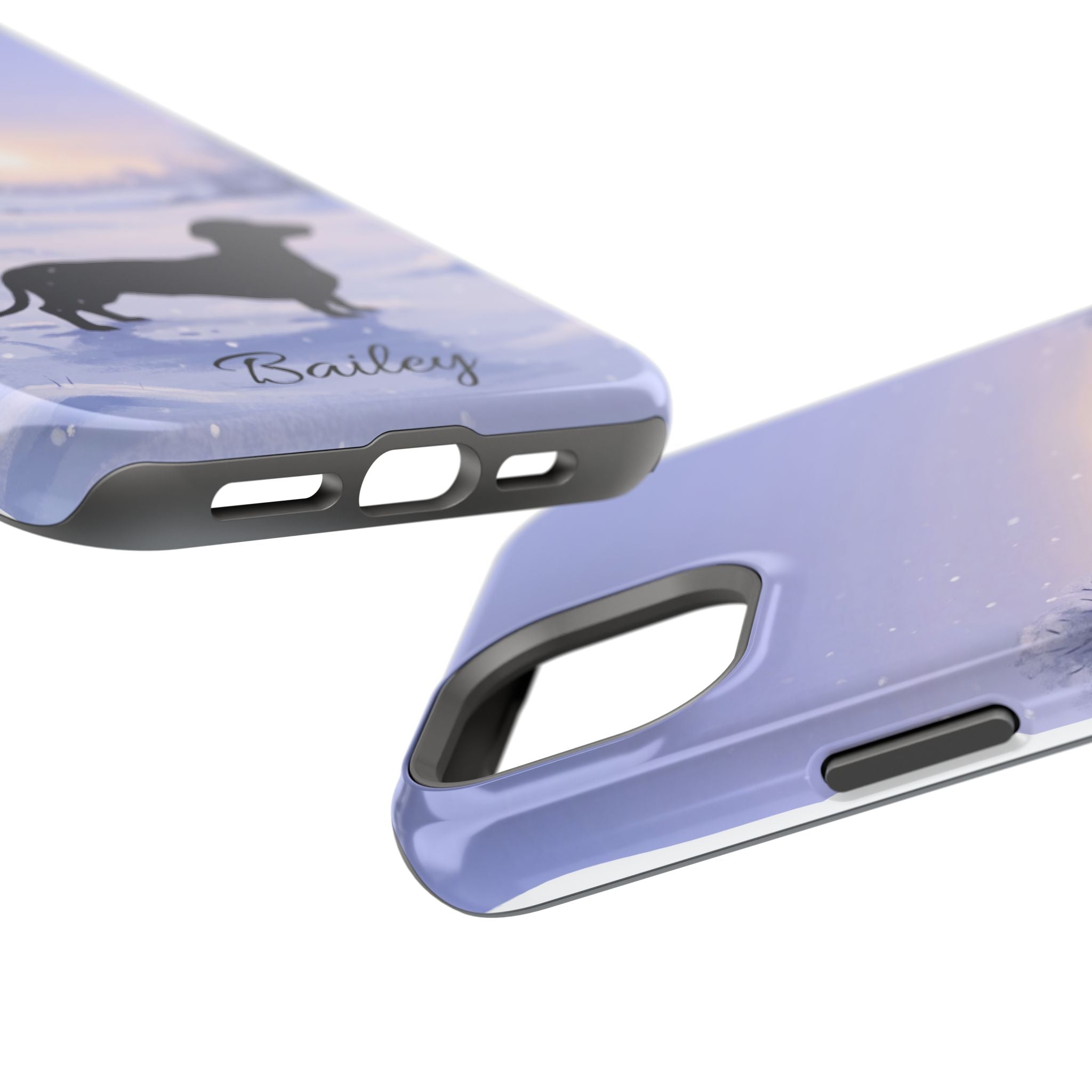 Personalized Dachshund Winter Snow Phone Case — Wireless Charging Cover