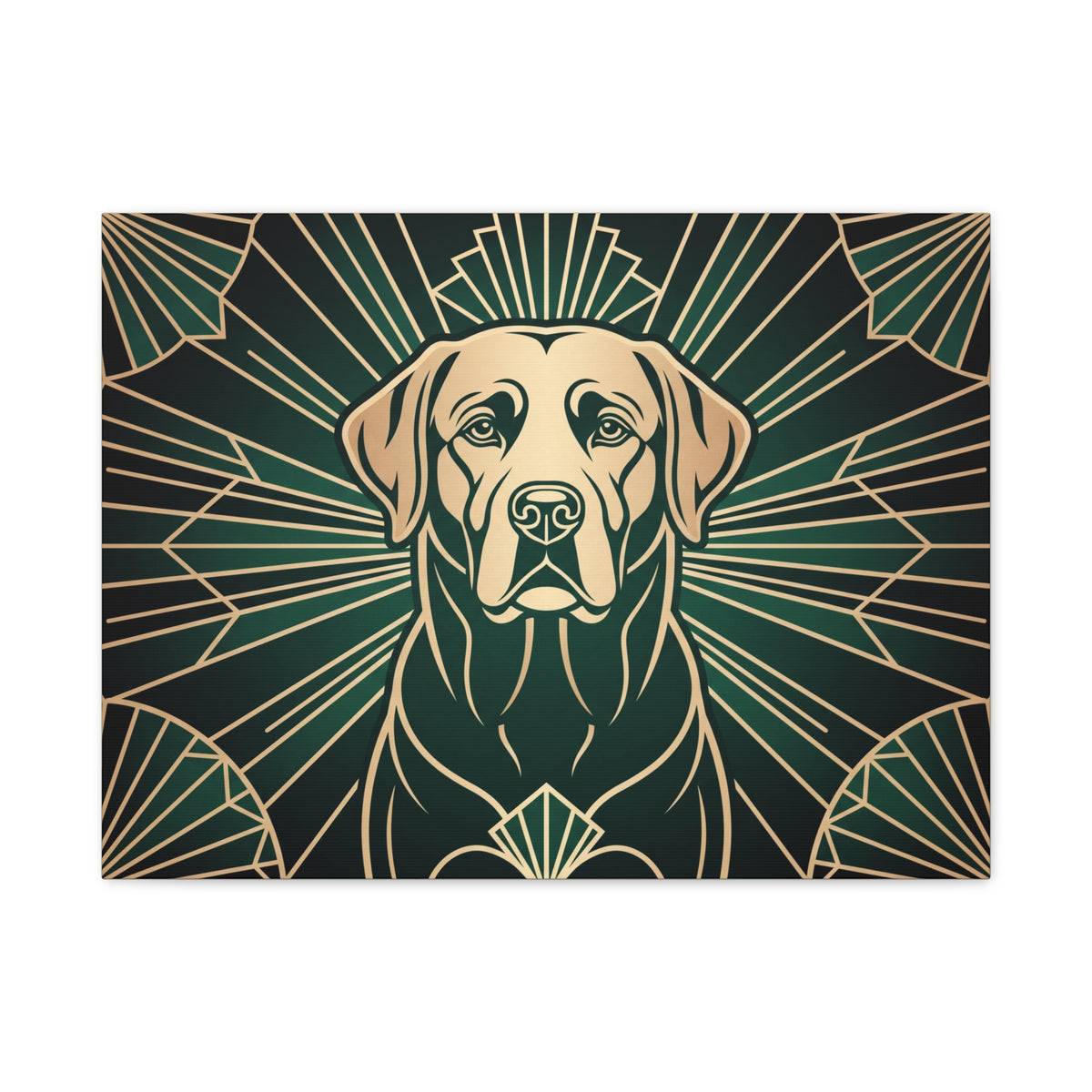 Labrador Canvas | Art Deco Fan Line Art Wall Art