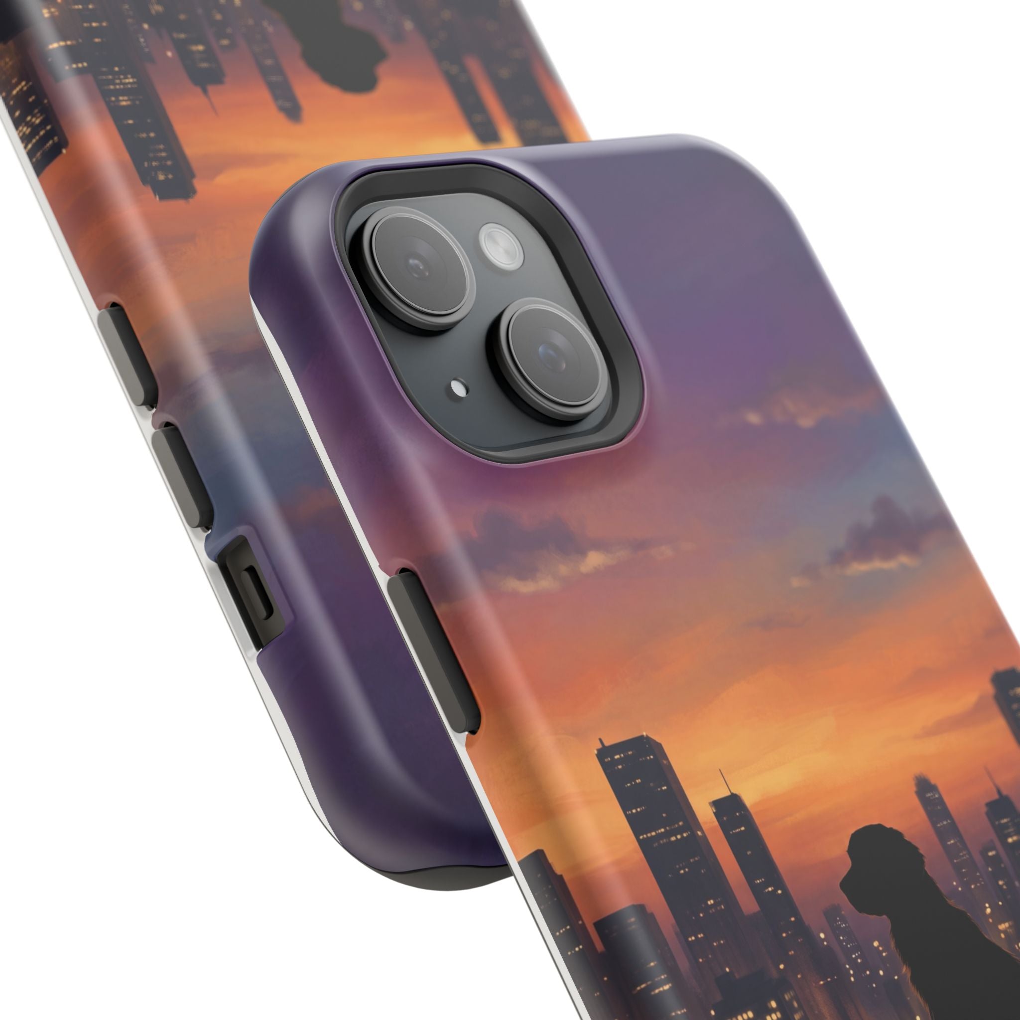 Personalized Golden Retriever City Skyline Phone Case — Wireless Charging Cover