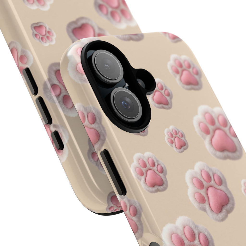 Golden Retriever Paw Print Phone Case | Cute Pink Paw Pattern for Dog Lovers | iPhone & Samsung