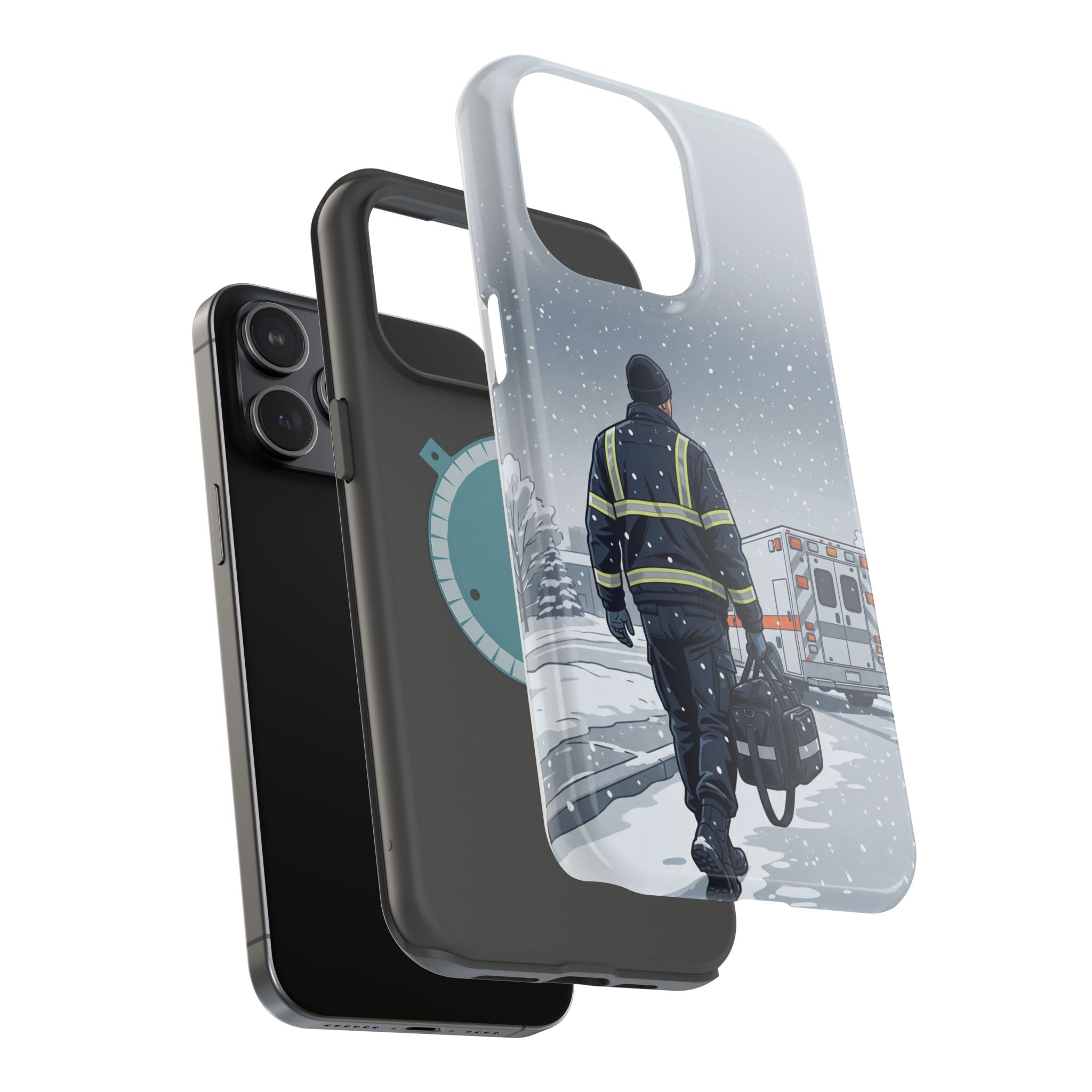 Bold Paramedic/EMT Portrait Phone Case — Magnetic Wireless Charging Cover