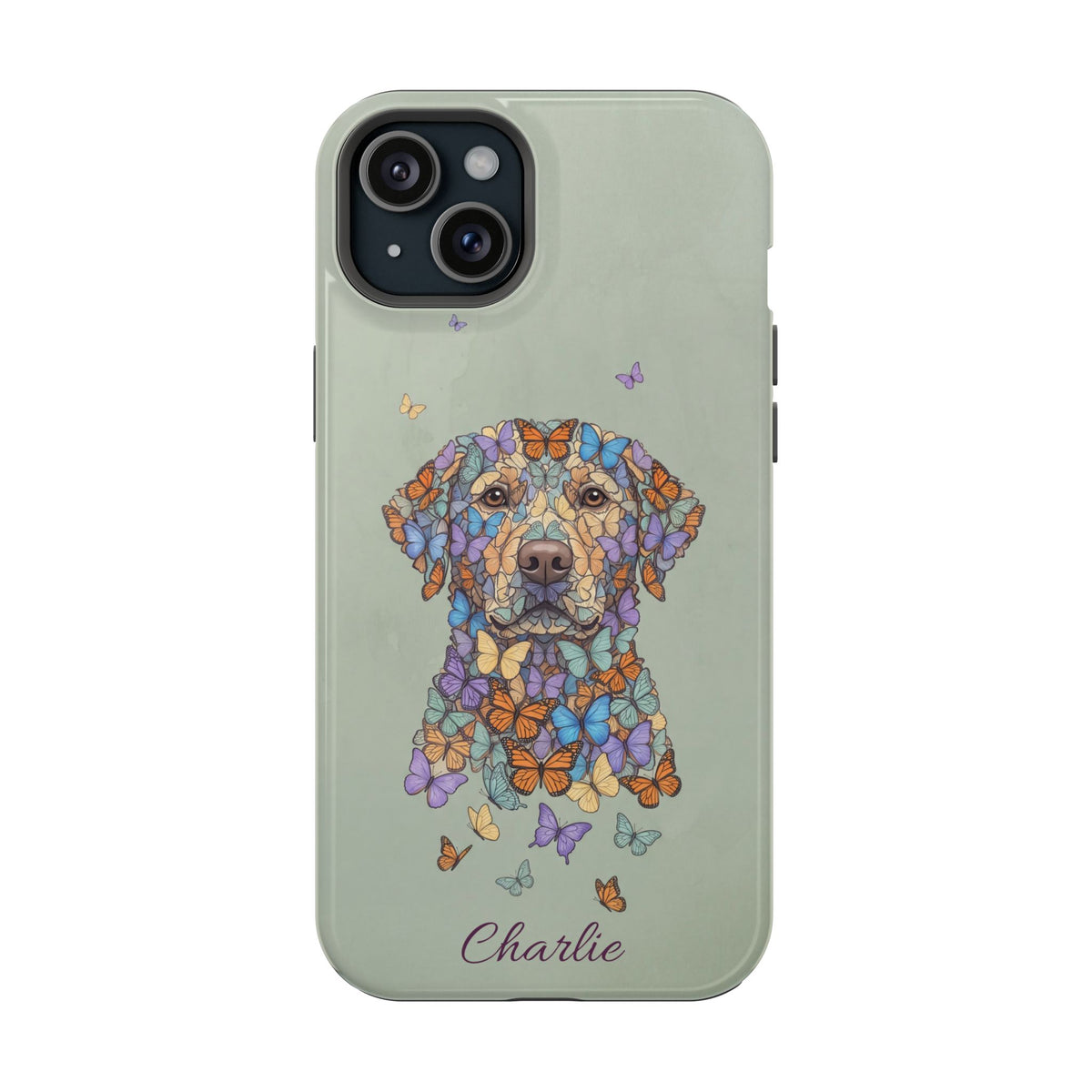 Personalized Butterfly Labrador Phone Case — Tough Magnetic Case with Wireless Charging