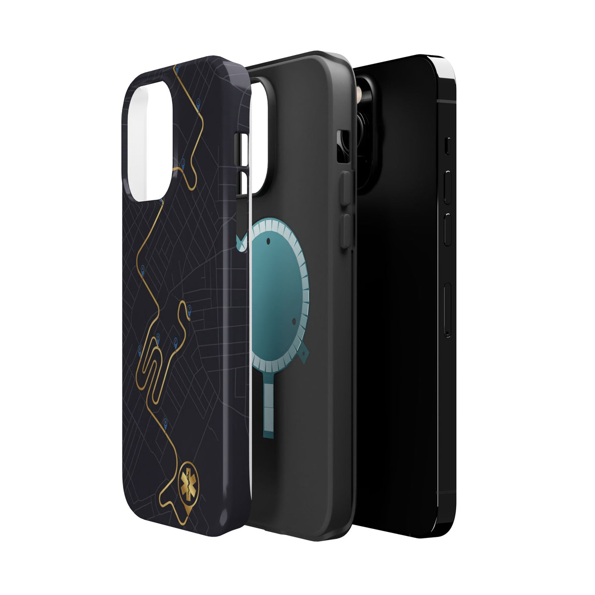 Paramedic/EMT Route Line Phone Case — Magnetic Wireless Charging Cover