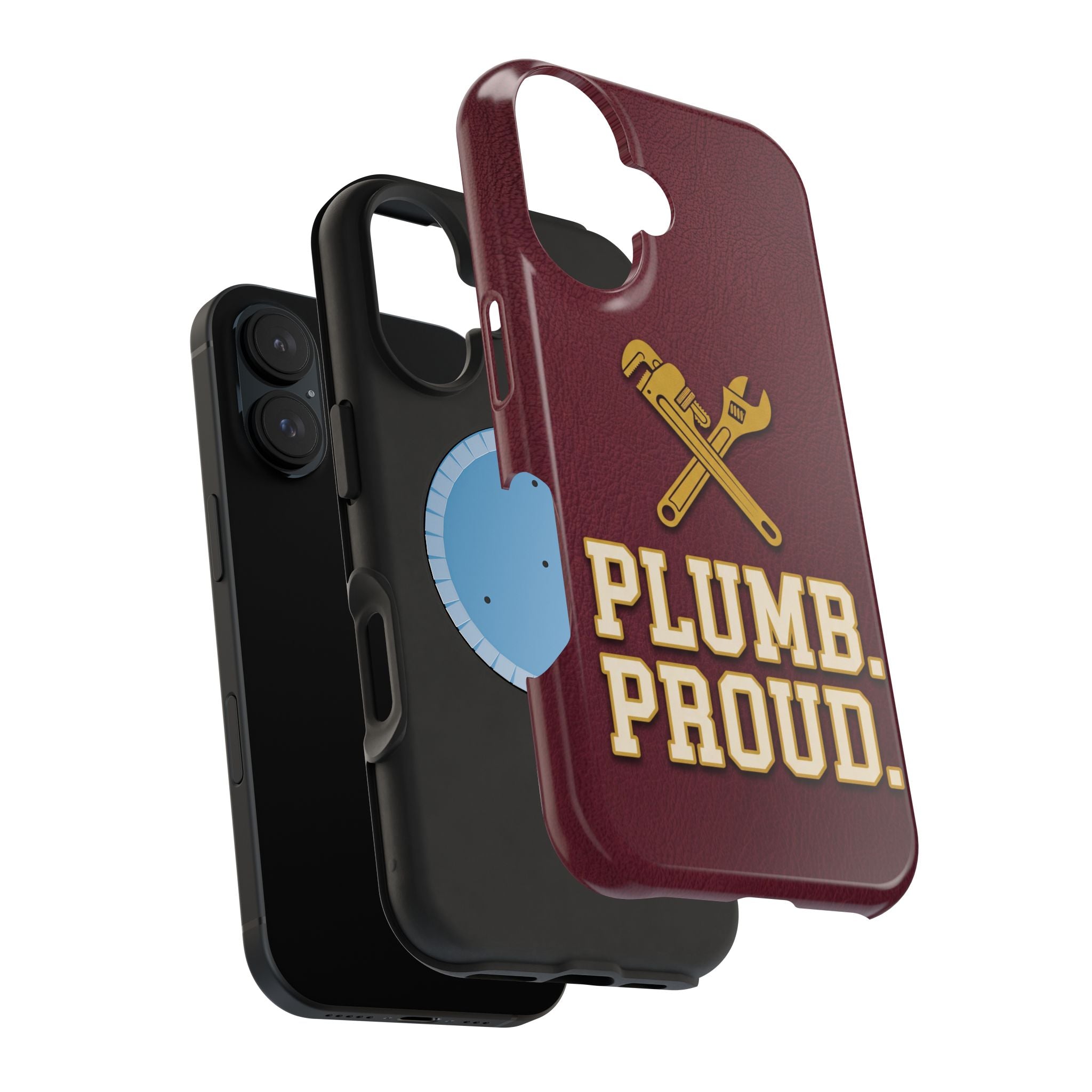 Plumb. Proud. Phone Case — Crossed Wrenches Wireless Charging Cover