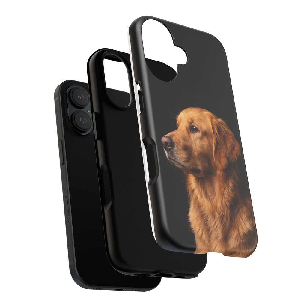 Golden Retriever Portrait Phone Case | Realistic Dog Photo on Black Background | iPhone & Samsung