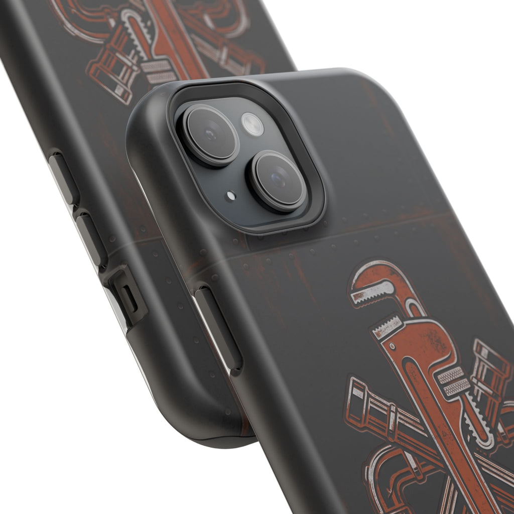Tough By Trade Phone Case — Crossed Wrenches Wireless Charging Cover