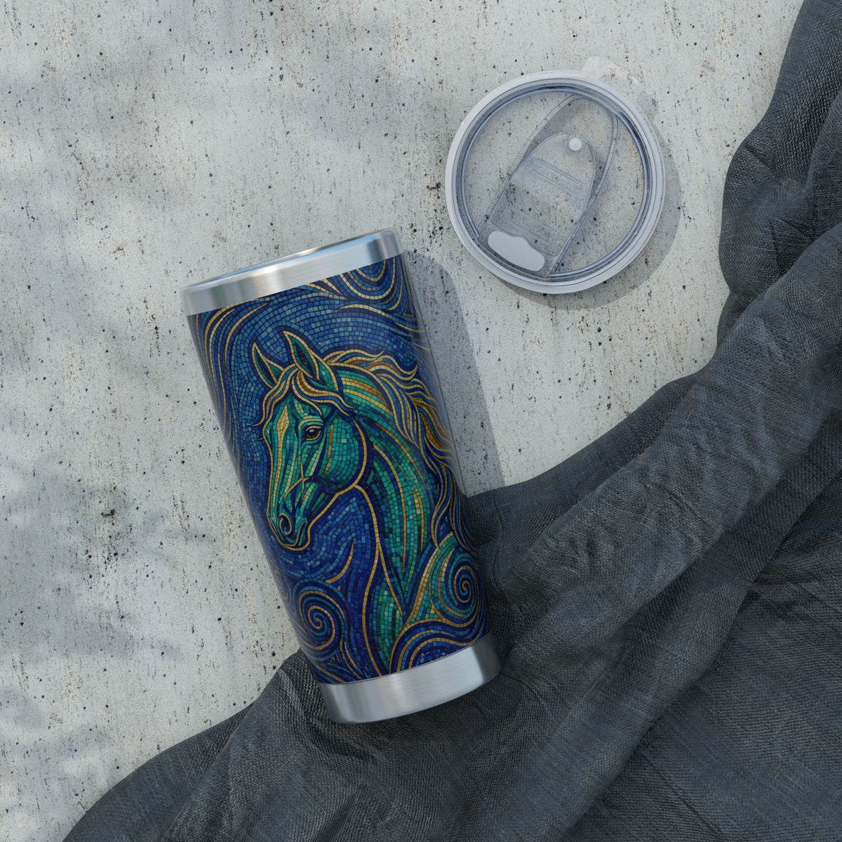 Horse Tumbler | Jewel Mosaic Art — 20 oz Stainless Travel Mug