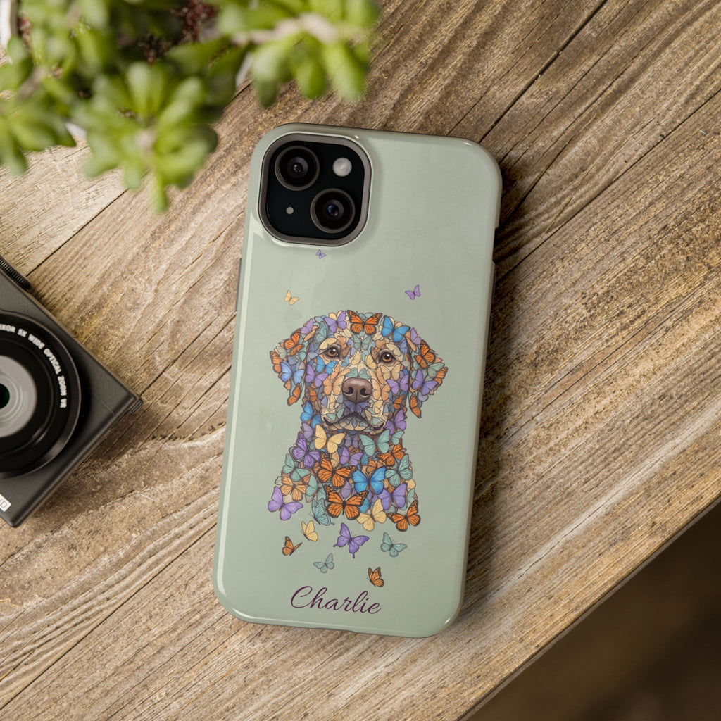 Personalized Butterfly Labrador Phone Case — Tough Magnetic Case with Wireless Charging