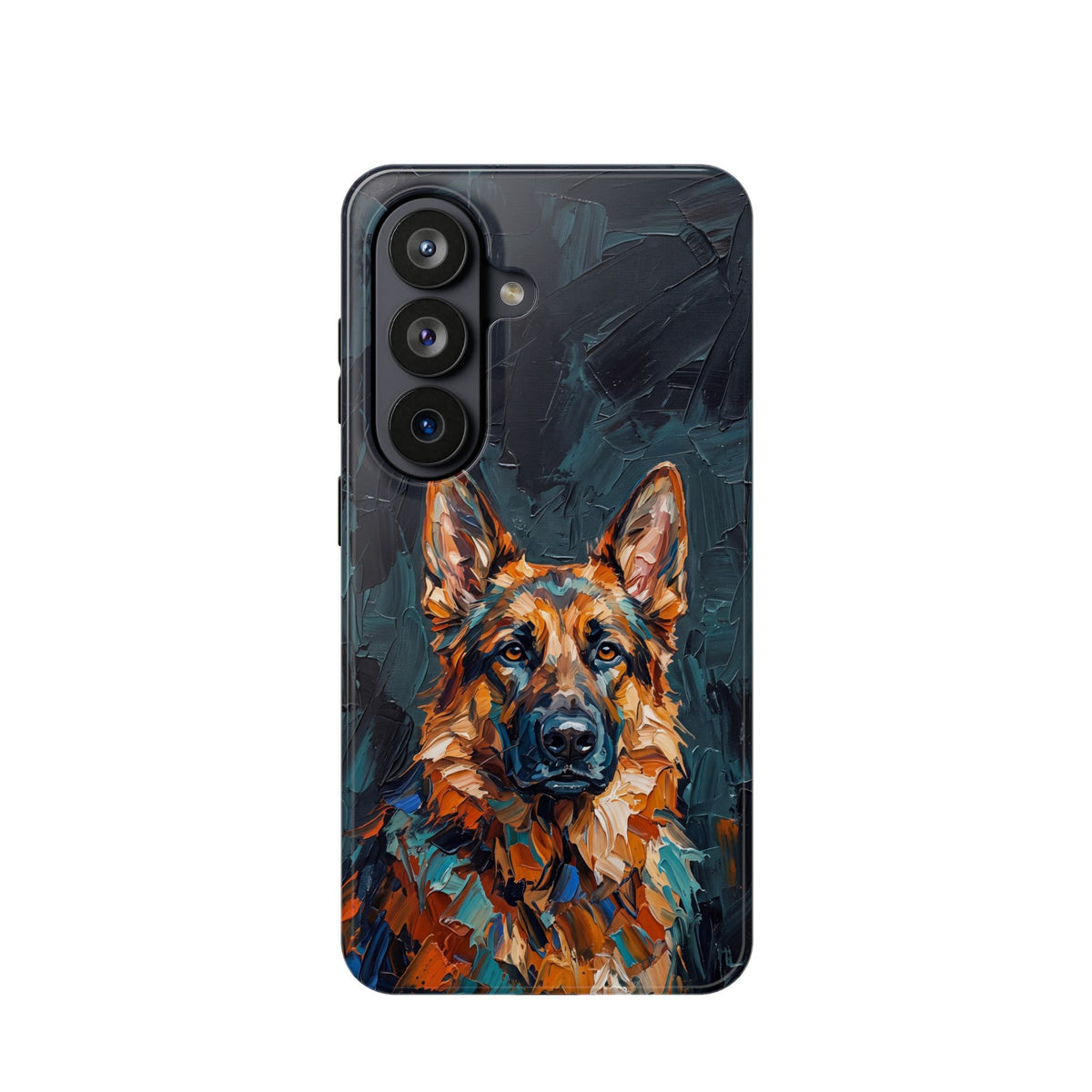 German Shepherd Phone Case | Palette Knife Painting Art — Tough Magnetic Case with Wireless Charging