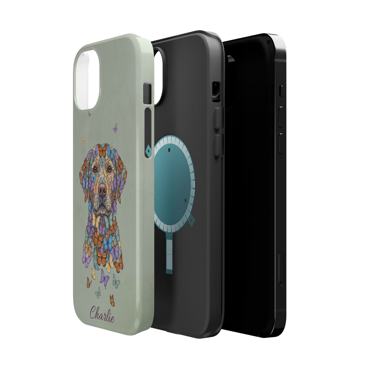 Personalized Butterfly Labrador Phone Case — Tough Magnetic Case with Wireless Charging