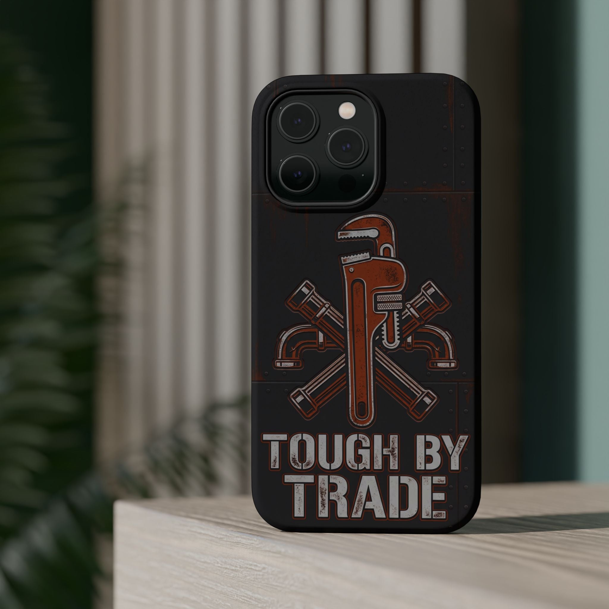 Tough By Trade Phone Case — Crossed Wrenches Wireless Charging Cover