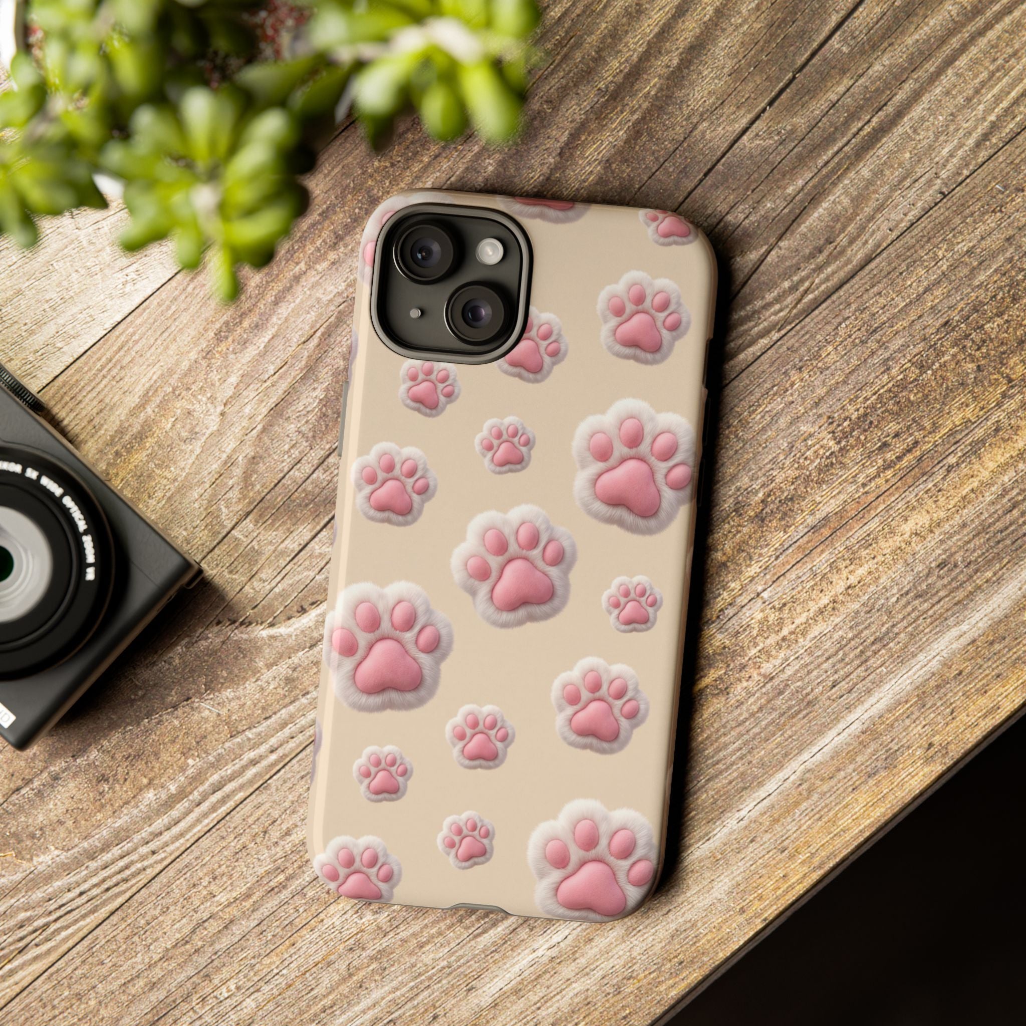 Golden Retriever Paw Print Phone Case | Cute Pink Paw Pattern for Dog Lovers | iPhone & Samsung