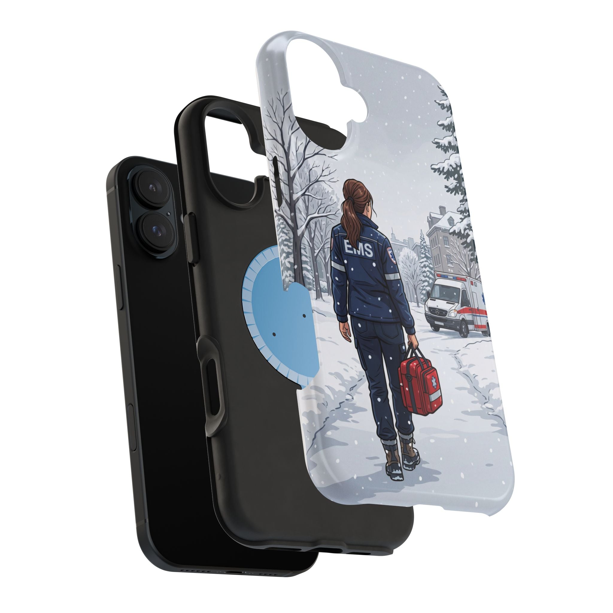 Paramedic/EMT Winter Phone Case — Magnetic Wireless Charging Cover