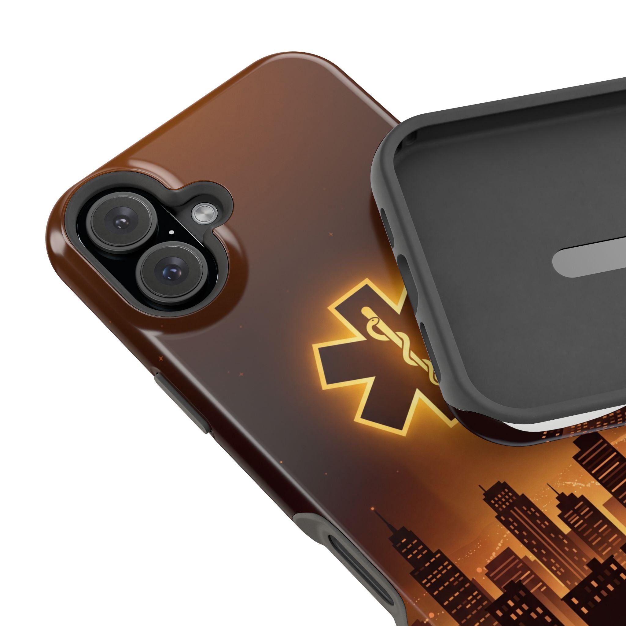 Paramedic/EMT Skyline Phone Case — Magnetic Wireless Charging Cover