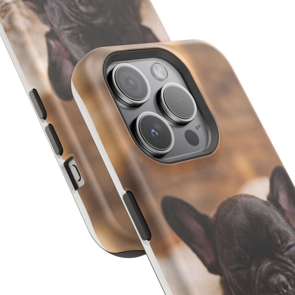 Sleepy French Bulldog Phone Case — Impact-Resistant Wireless Charging Cover