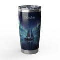 Sailing Personalized Tumbler | Aurora Borealis Art — 20 oz Stainless Travel Mug