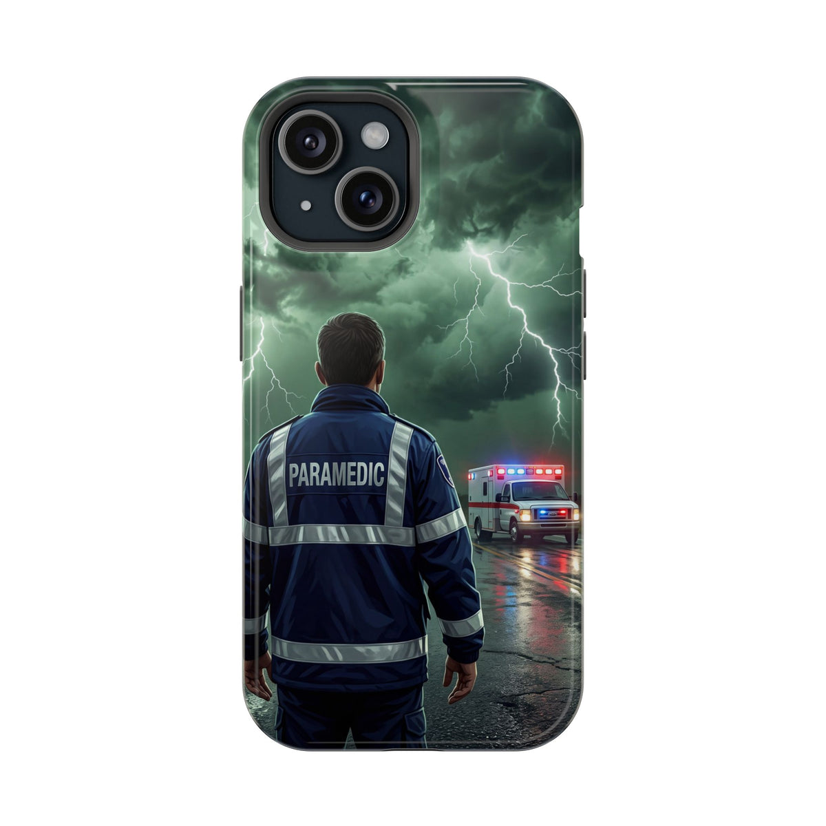 Paramedic Green Storm Phone Case — Magnetic Wireless Charging Cover