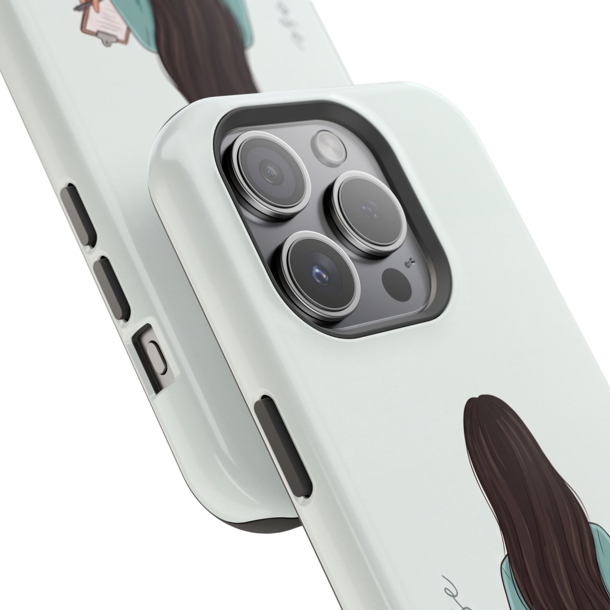 Nurse Illustration Phone Case — Impact-Resistant Wireless Charging Cover