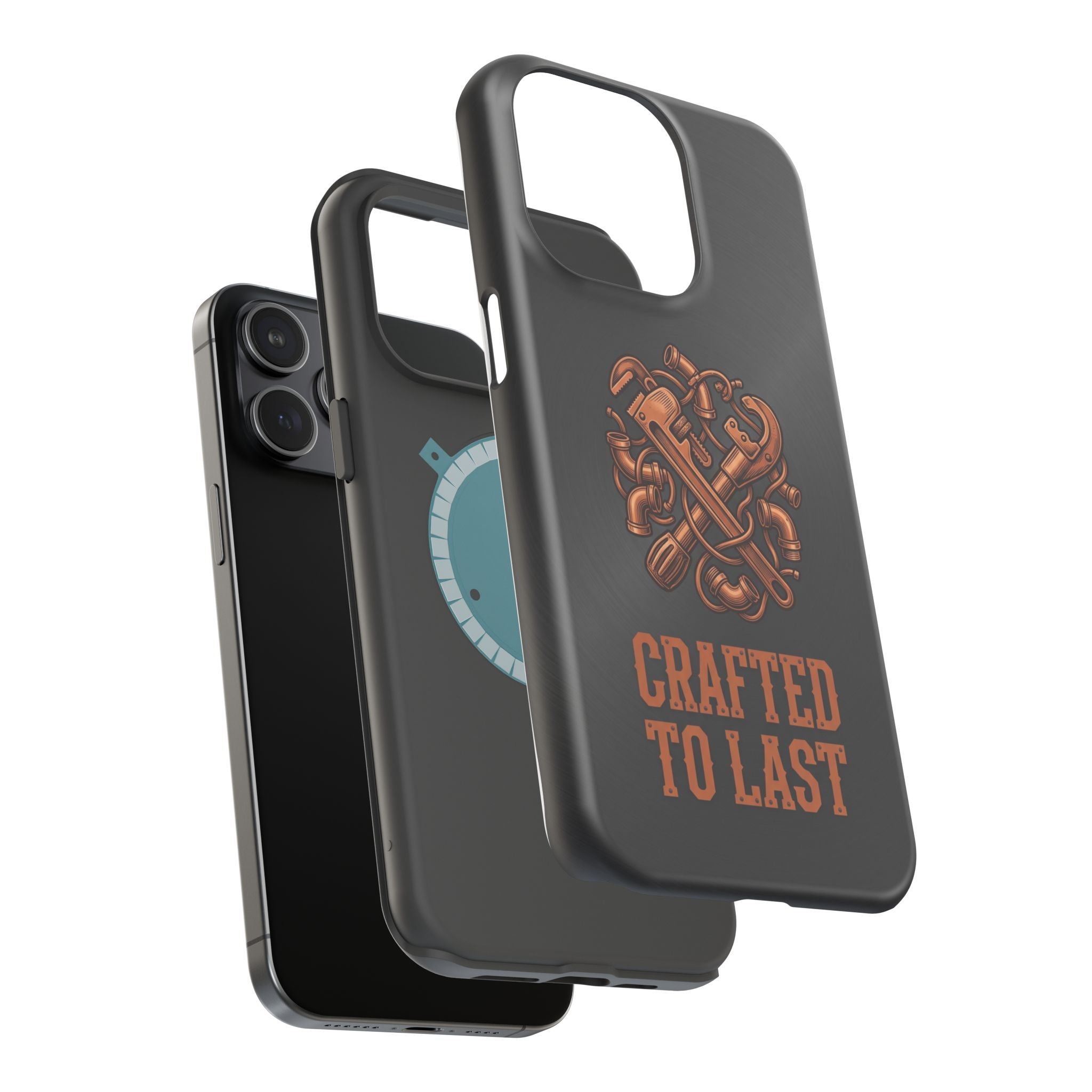 Crafted to Last Phone Case — Crossed Wrenches Wireless Charging Cover