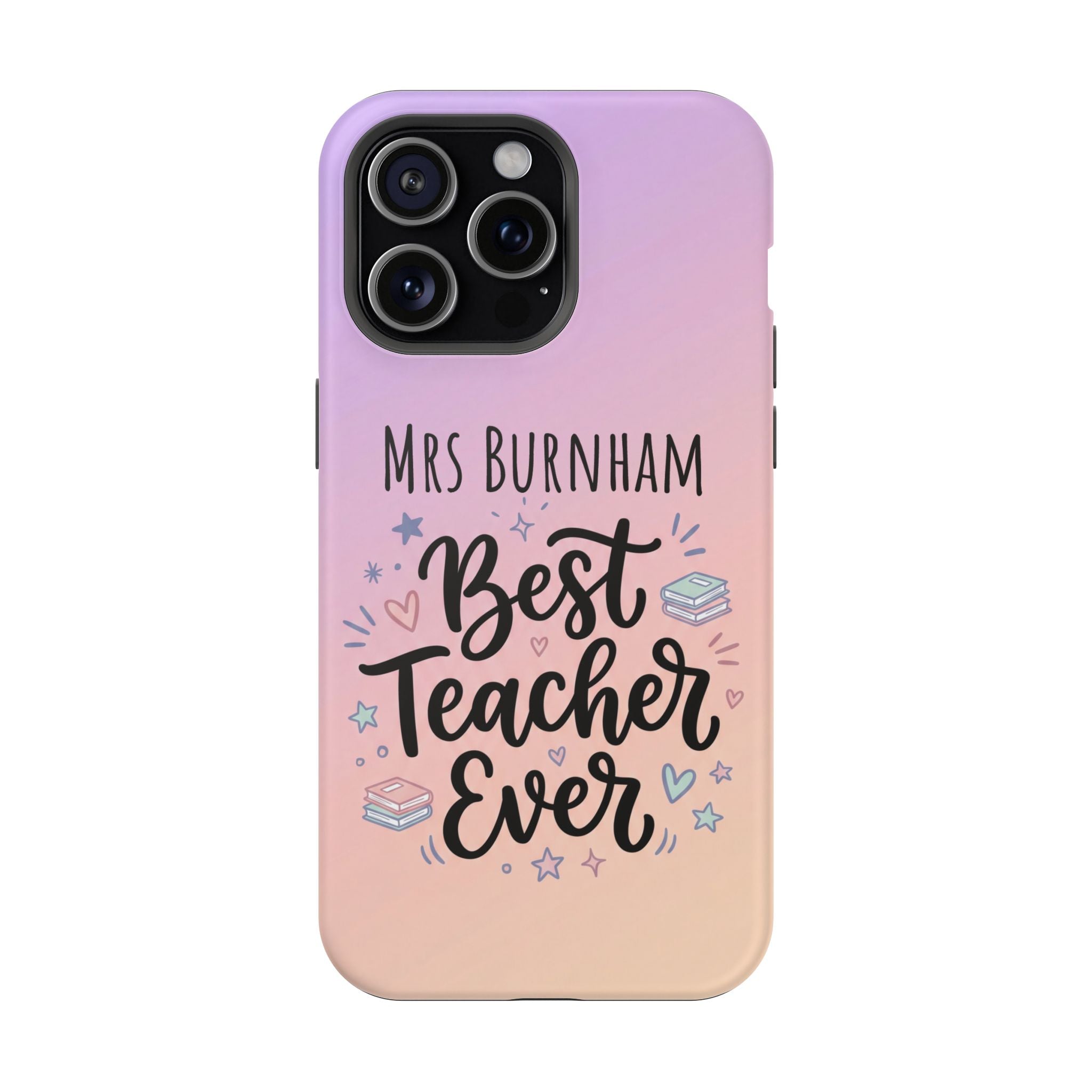 Best Teacher Ever Personalized Phone Case — Wireless Charging Cover