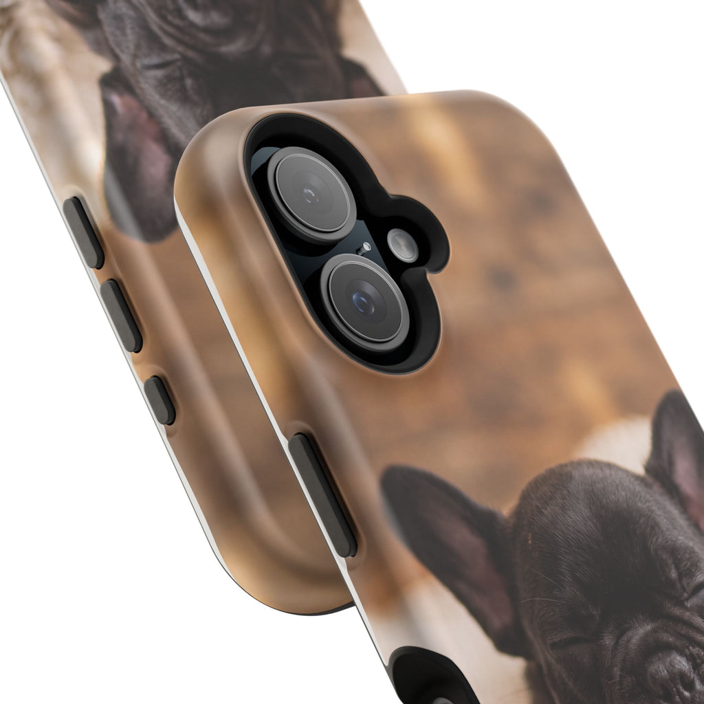 Sleepy French Bulldog Phone Case — Impact-Resistant Wireless Charging Cover