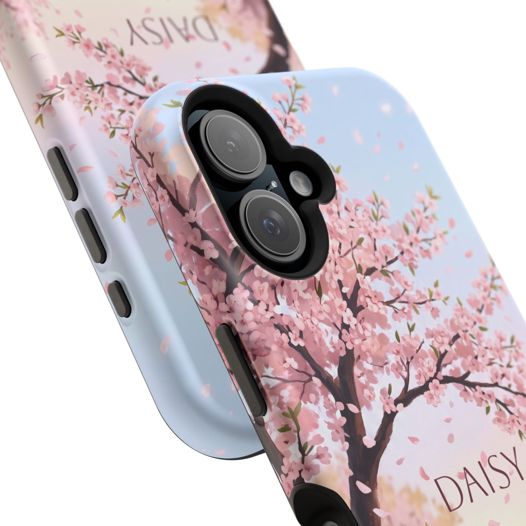 Personalized Dachshund Cherry Blossom Phone Case — Wireless Charging Cover
