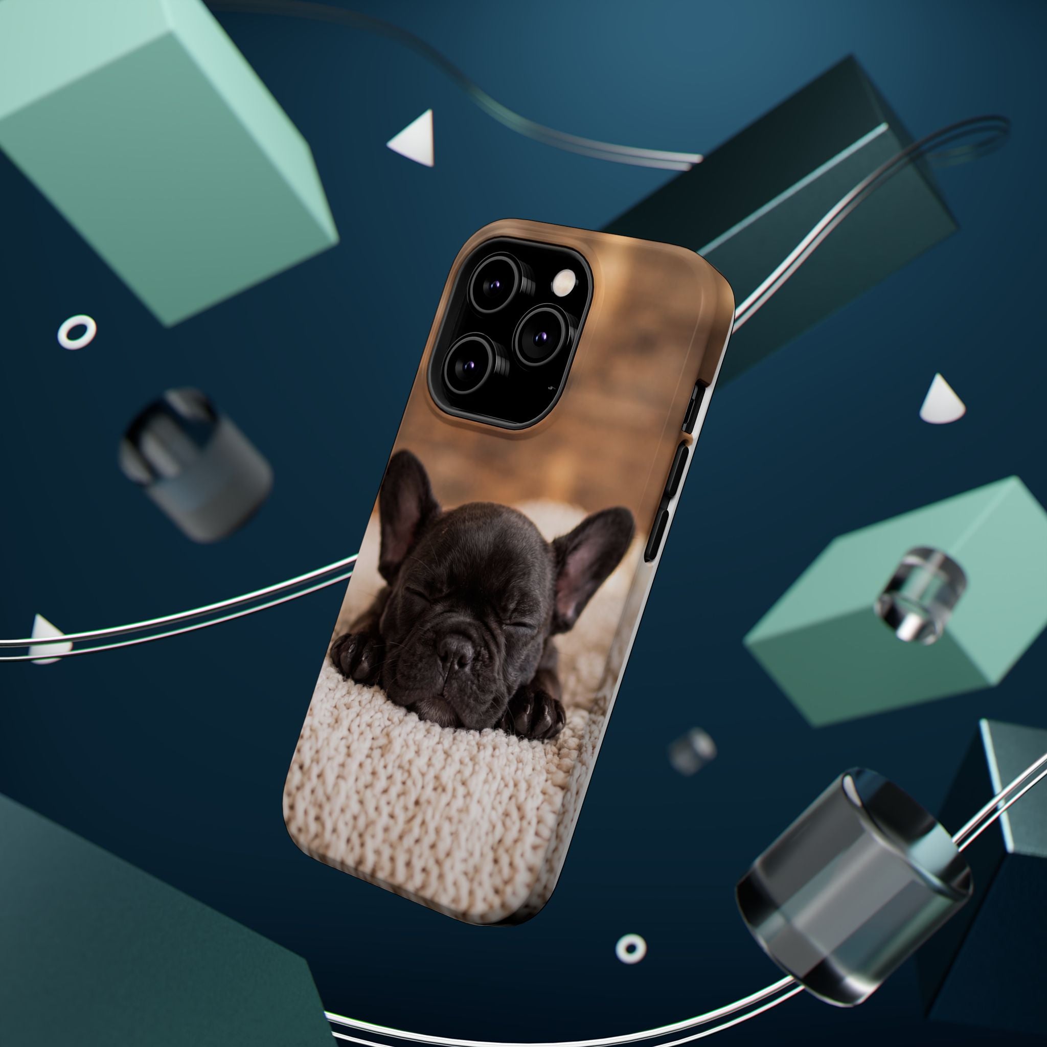 Sleepy French Bulldog Phone Case — Impact-Resistant Wireless Charging Cover