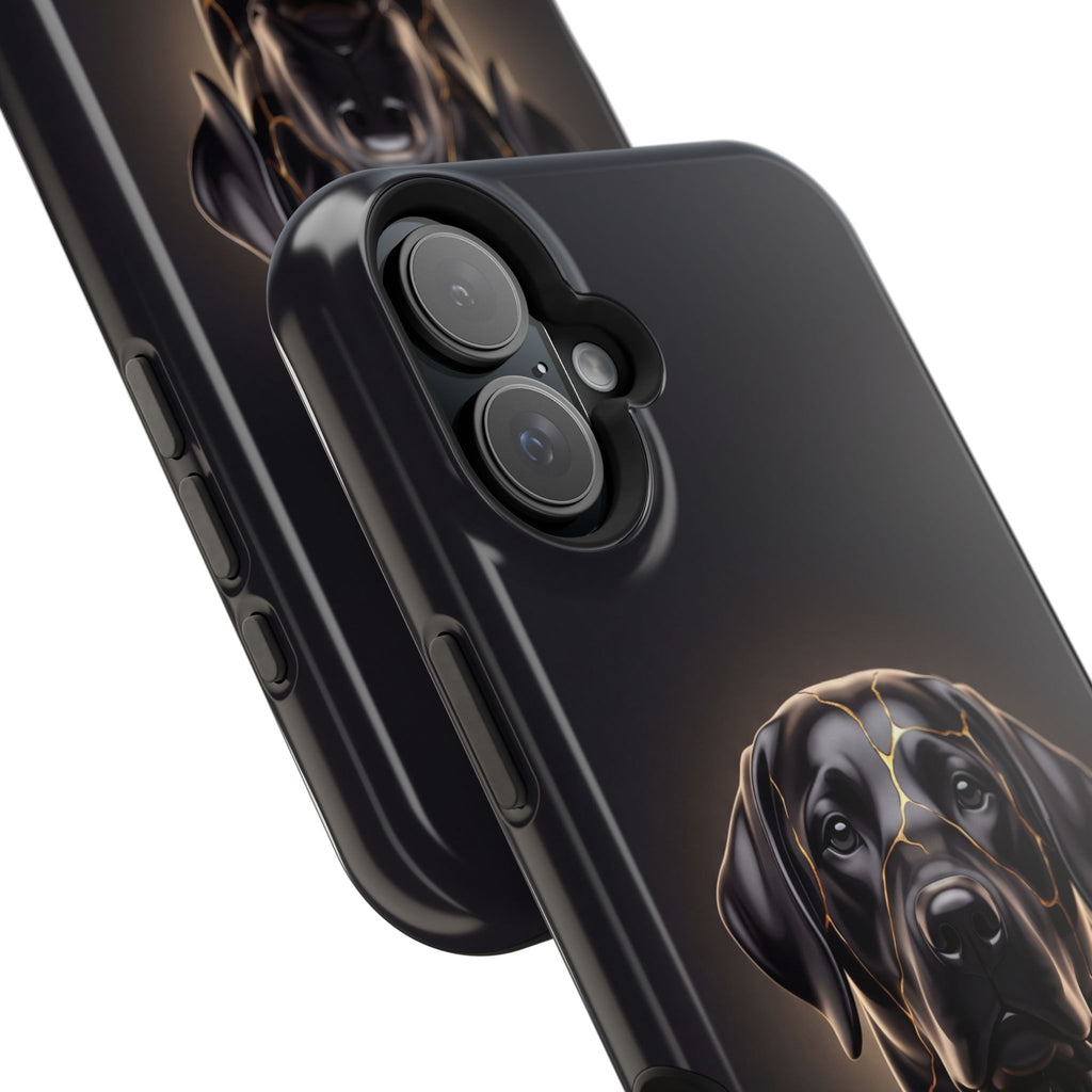 Personalized Obsidian Kintsugi Labrador Phone Case — Tough Magnetic Case with Wireless Charging