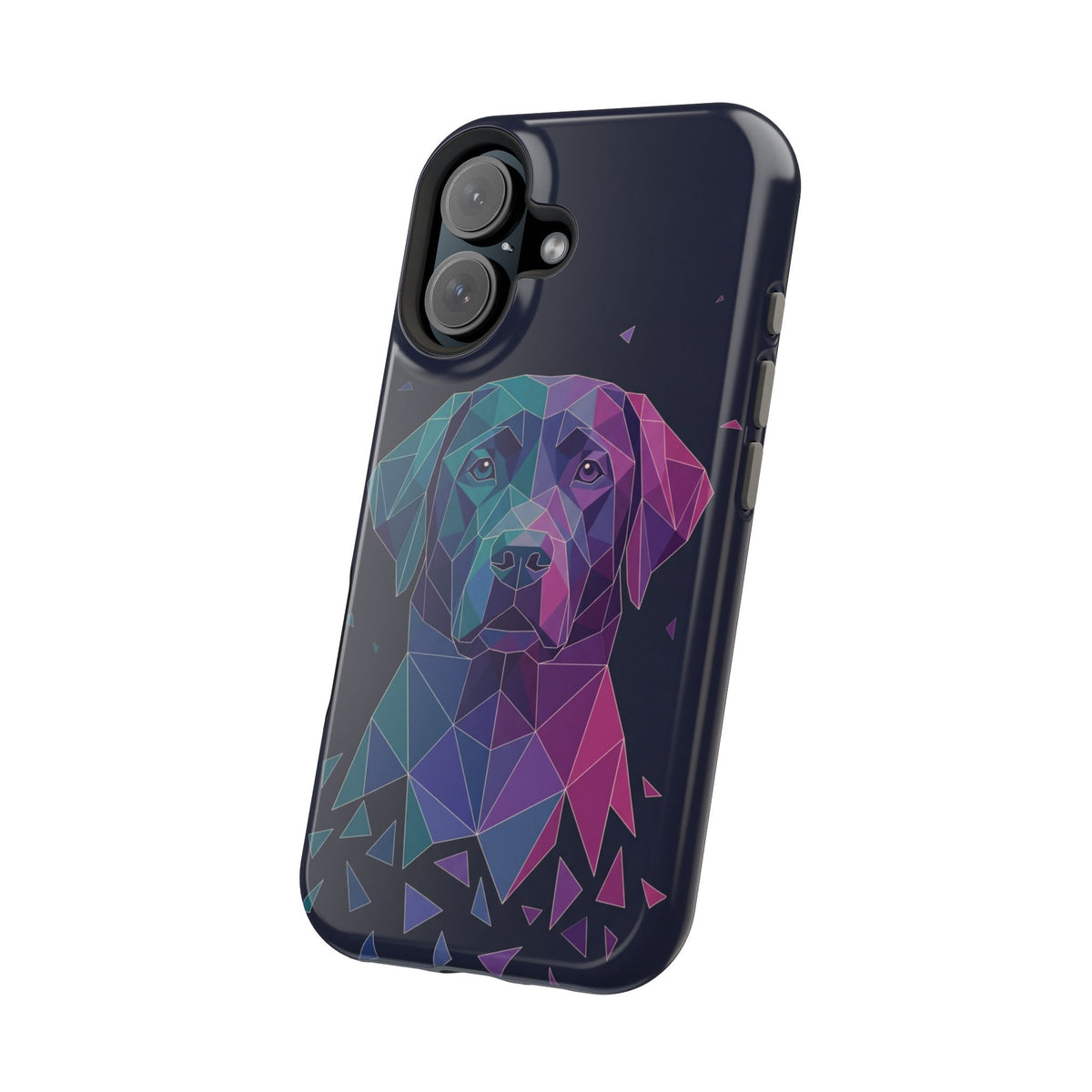 Geometric Labrador Phone Case — Tough Magnetic Case with Wireless Charging