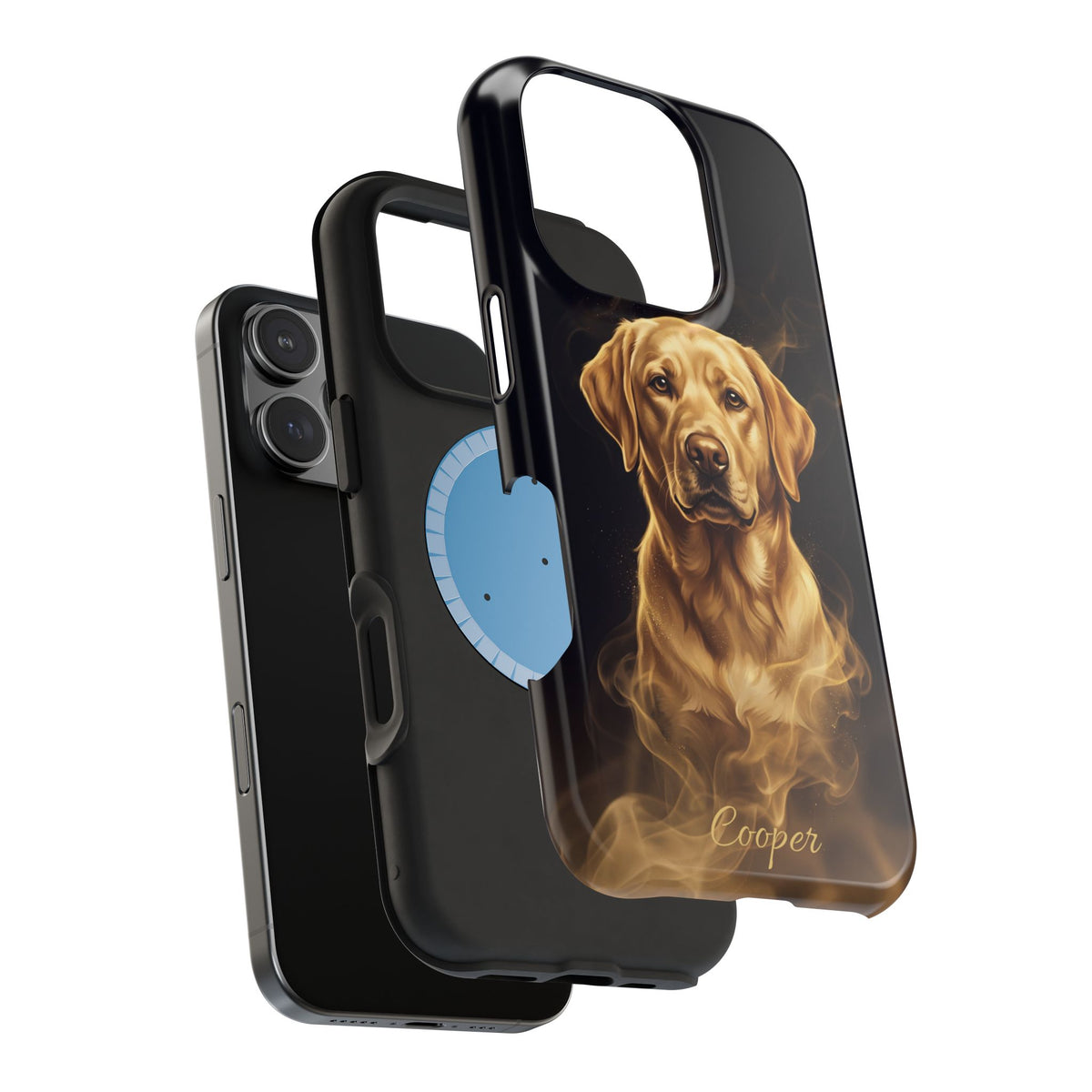 Personalized Gold Smoke Labrador Phone Case — Tough Magnetic Case with Wireless Charging