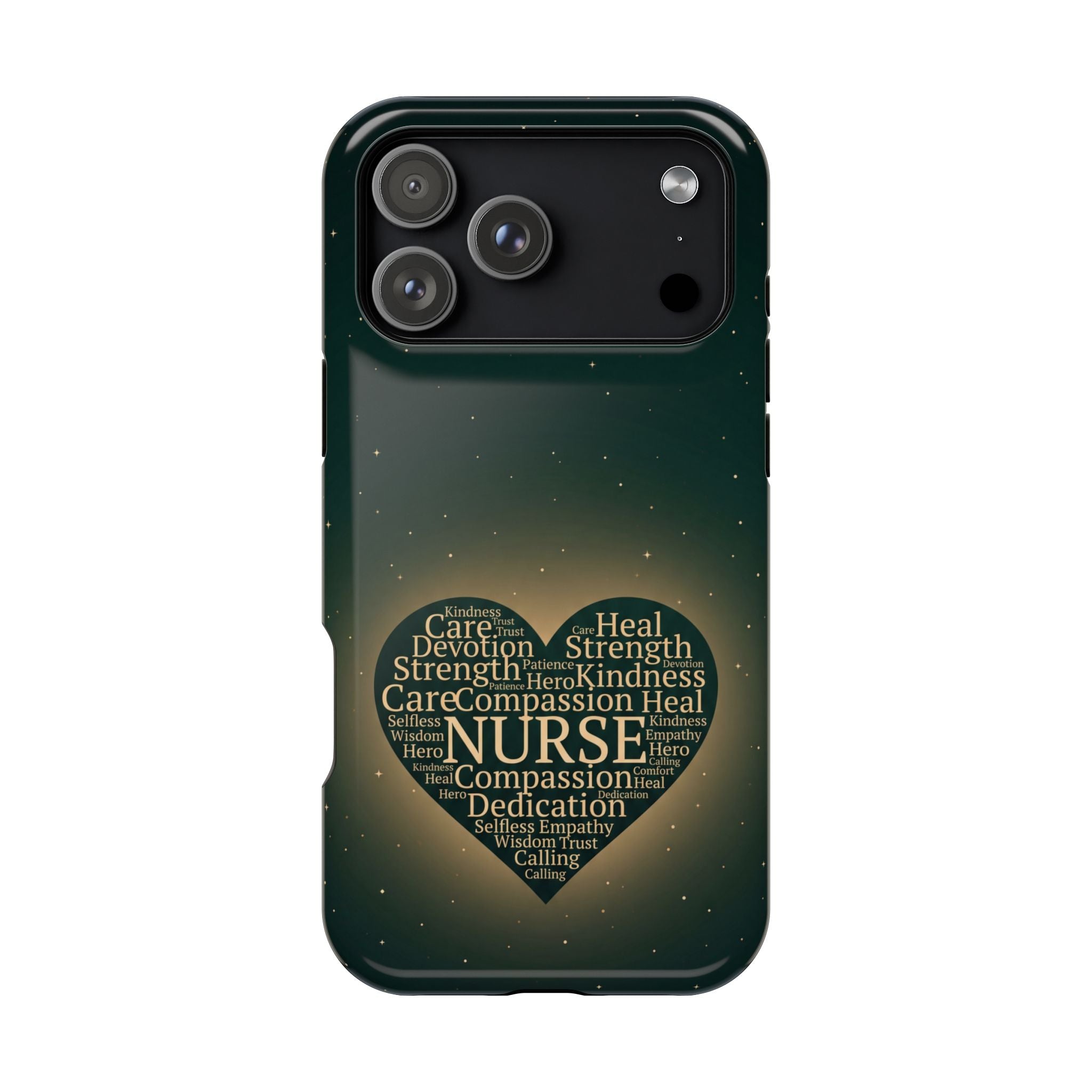 Nurse Heart Word and Art Phone Case — Impact-Resistant Wireless Charging Cover