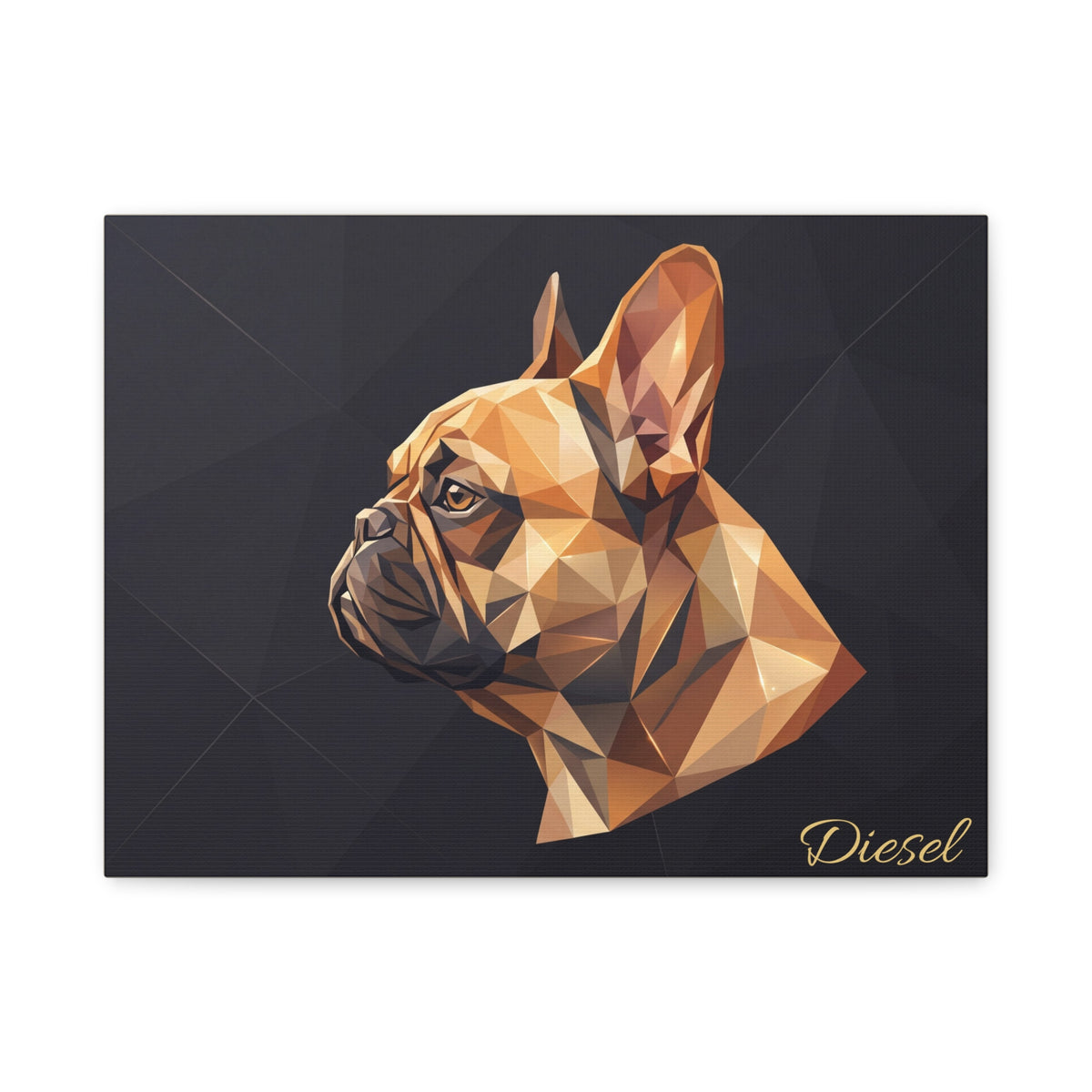 French Bulldog Personalized Canvas | Geometric Low-Poly Wall Art