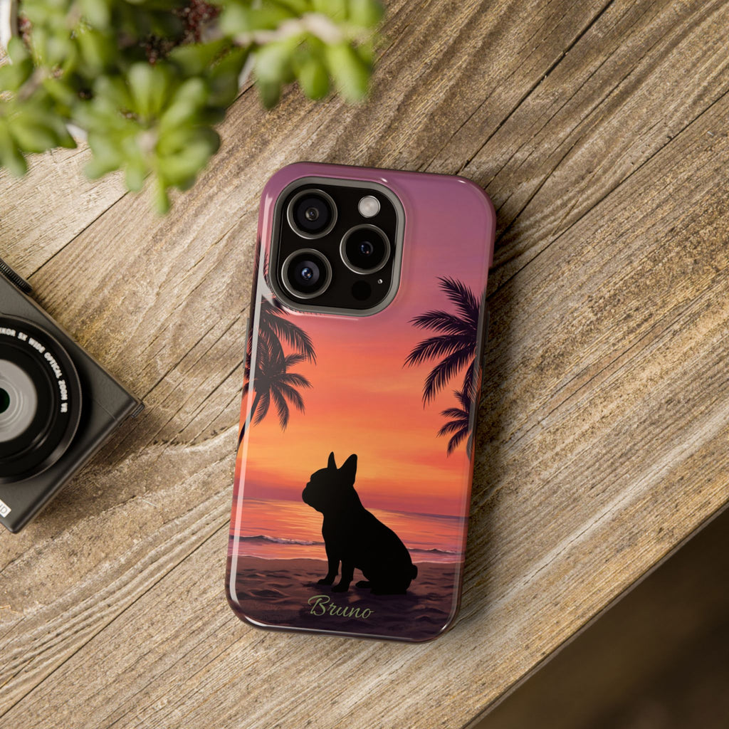 Personalized French Bulldog Tropical Beach Phone Case — Wireless Charging Cover