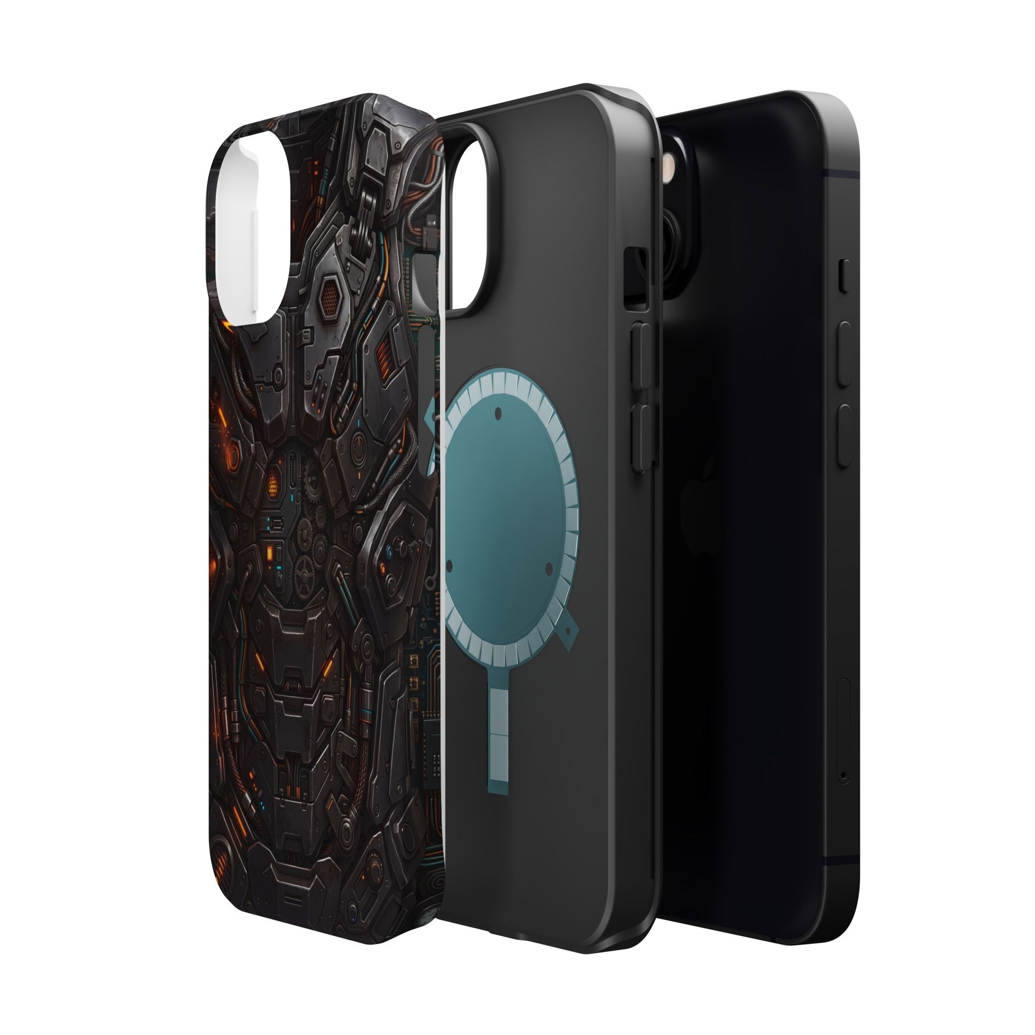 Mech Armor Phone Case — Industrial Circuit Wireless Charging Cover