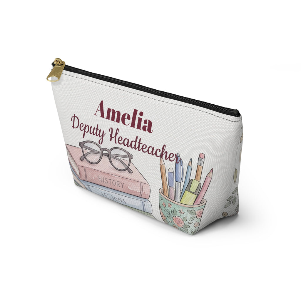 Personalized Teacher Gift Pouch – Custom Name Cosmetic Bag for Headteachers & Teachers