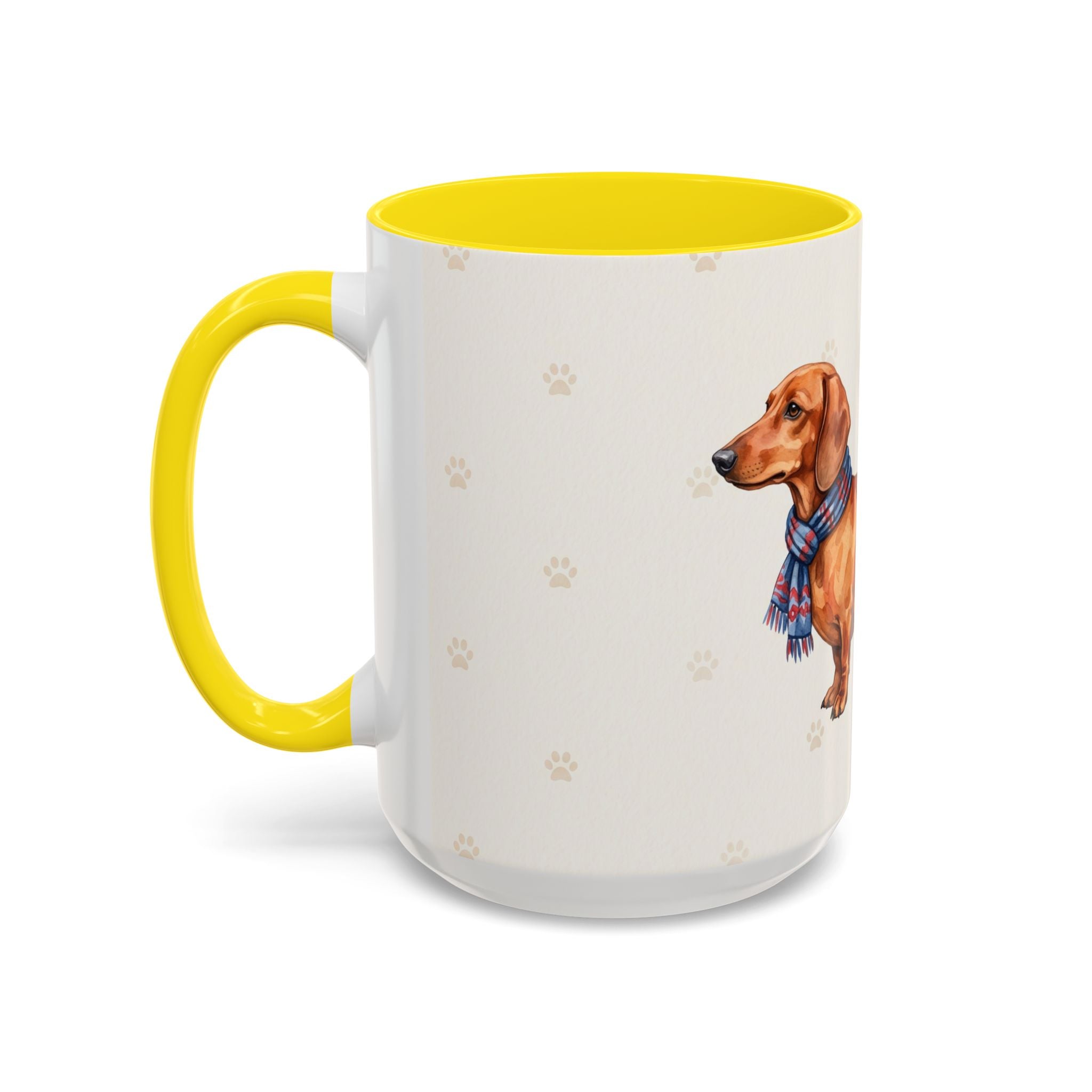 Dachshund Lover Mug – Wiener Dog with Scarf, Cute Watercolor Dachshund Gift Mug