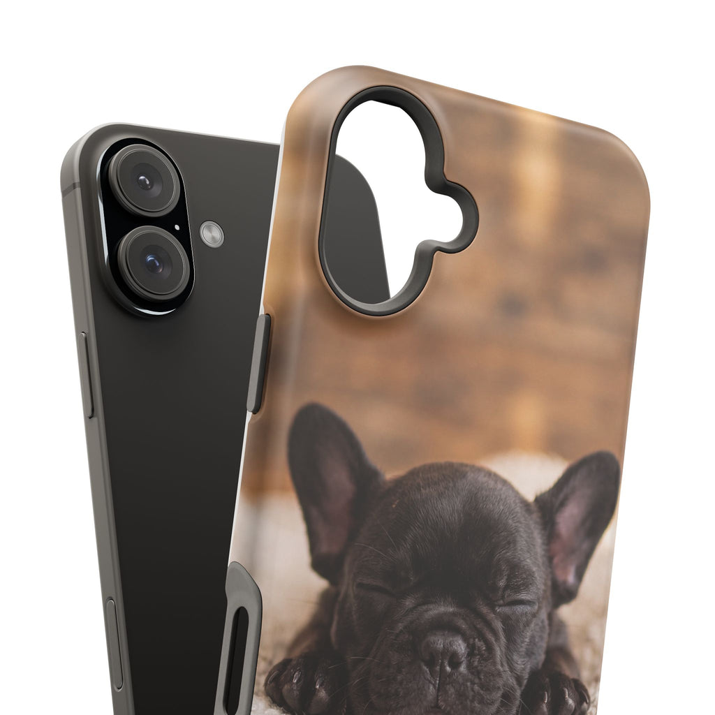 Sleepy French Bulldog Phone Case — Impact-Resistant Wireless Charging Cover