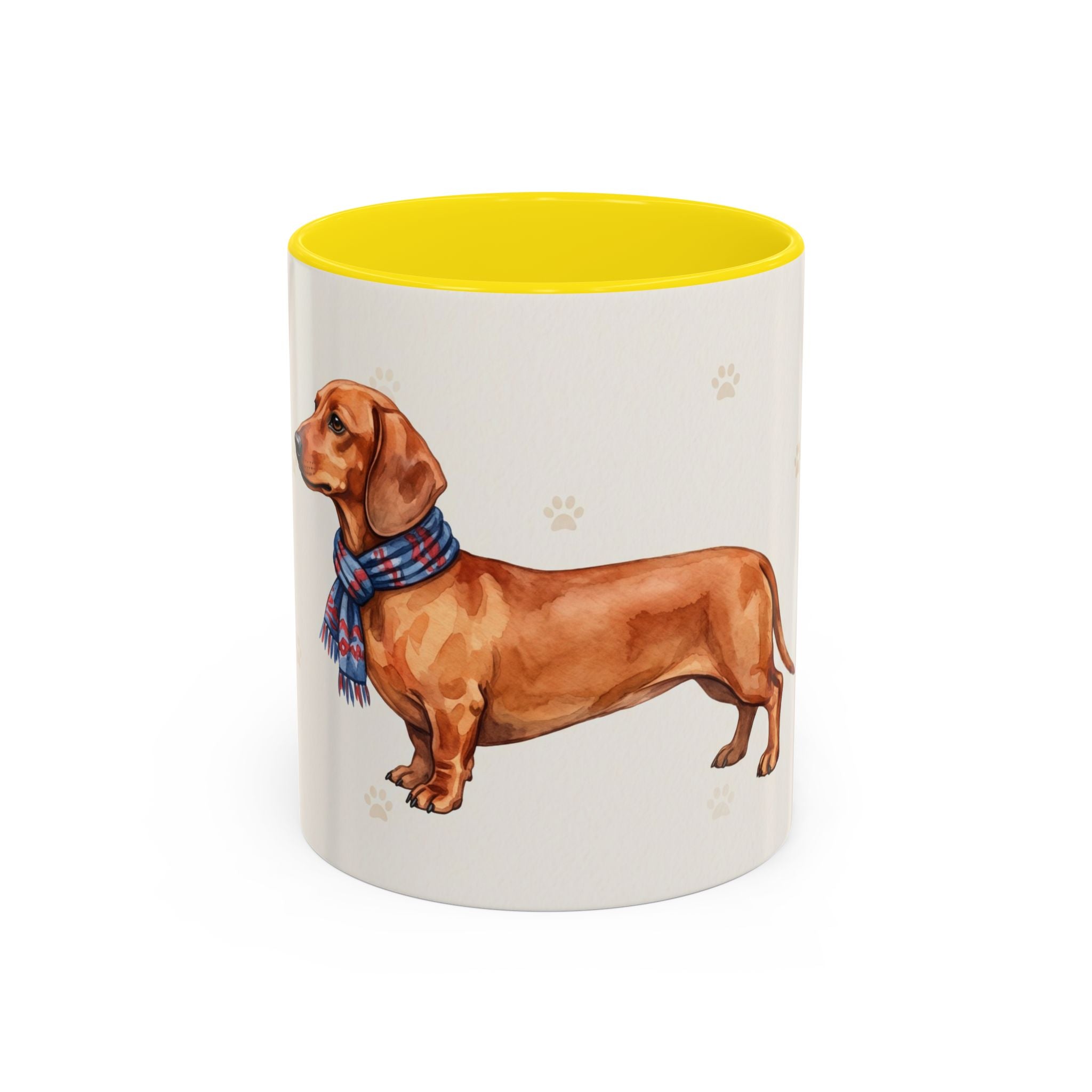 Dachshund Lover Mug – Wiener Dog with Scarf, Cute Watercolor Dachshund Gift Mug