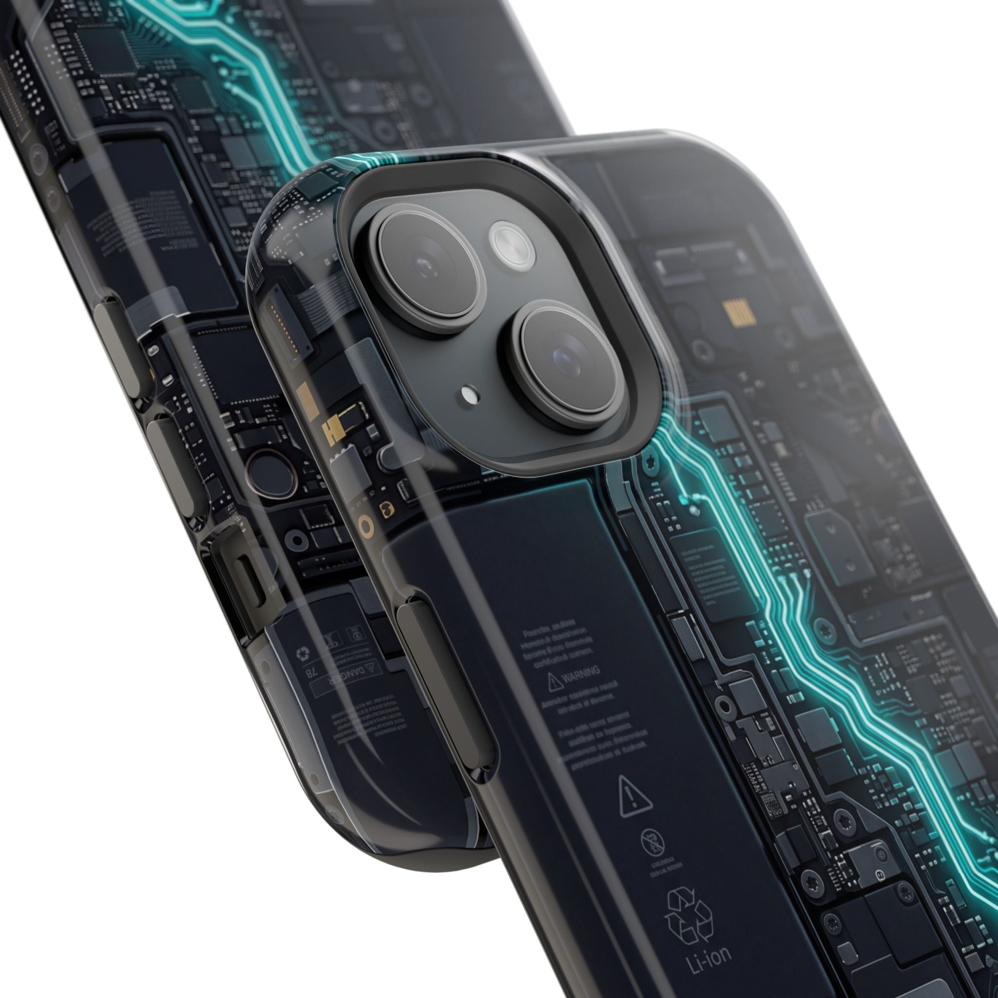 Cyan Bolt Electrician Phone Case — Electric Circuit Wireless Charging Cover