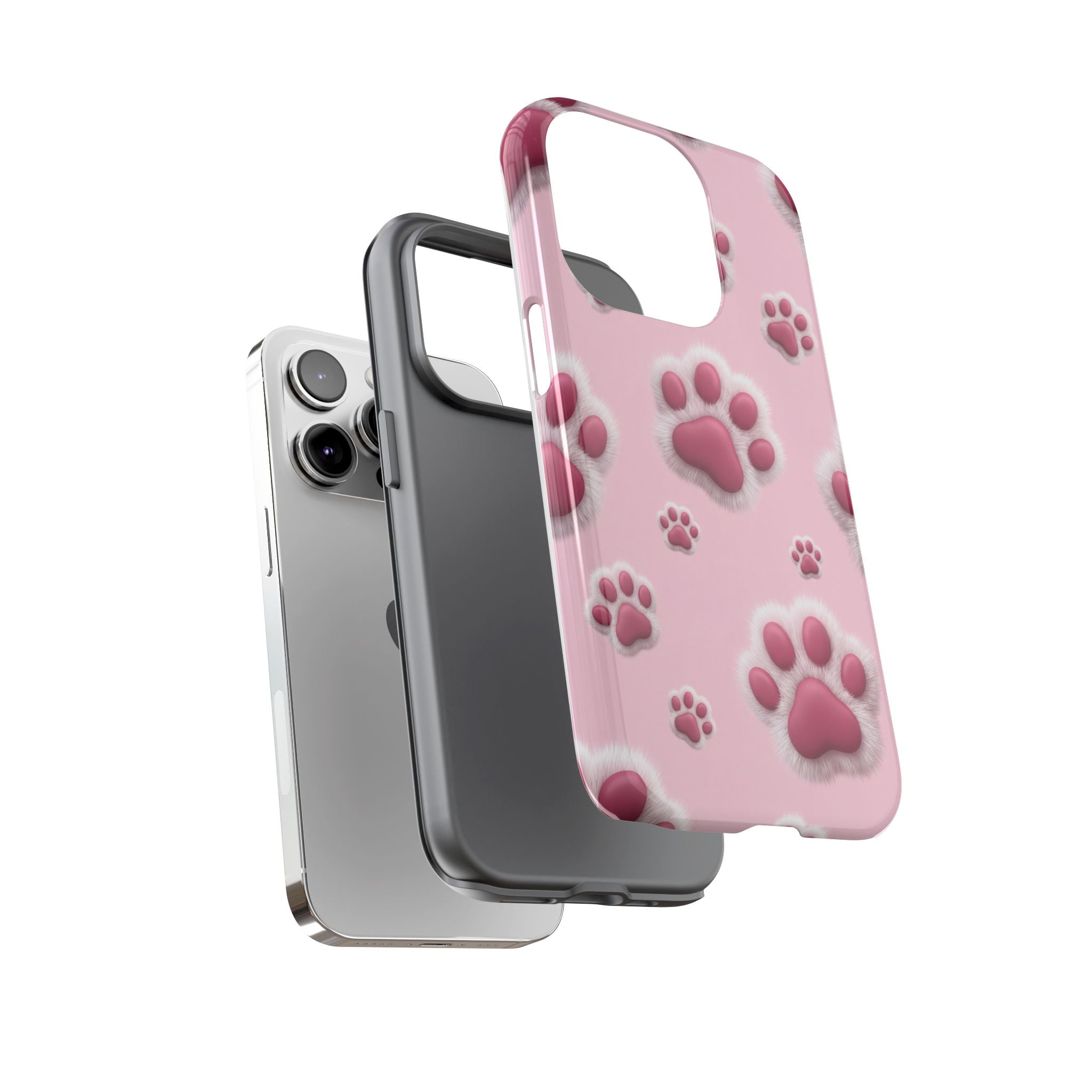 iphone & Samsung - Pink Paws Tough Phone Case — Cute Protective iPhone Cover