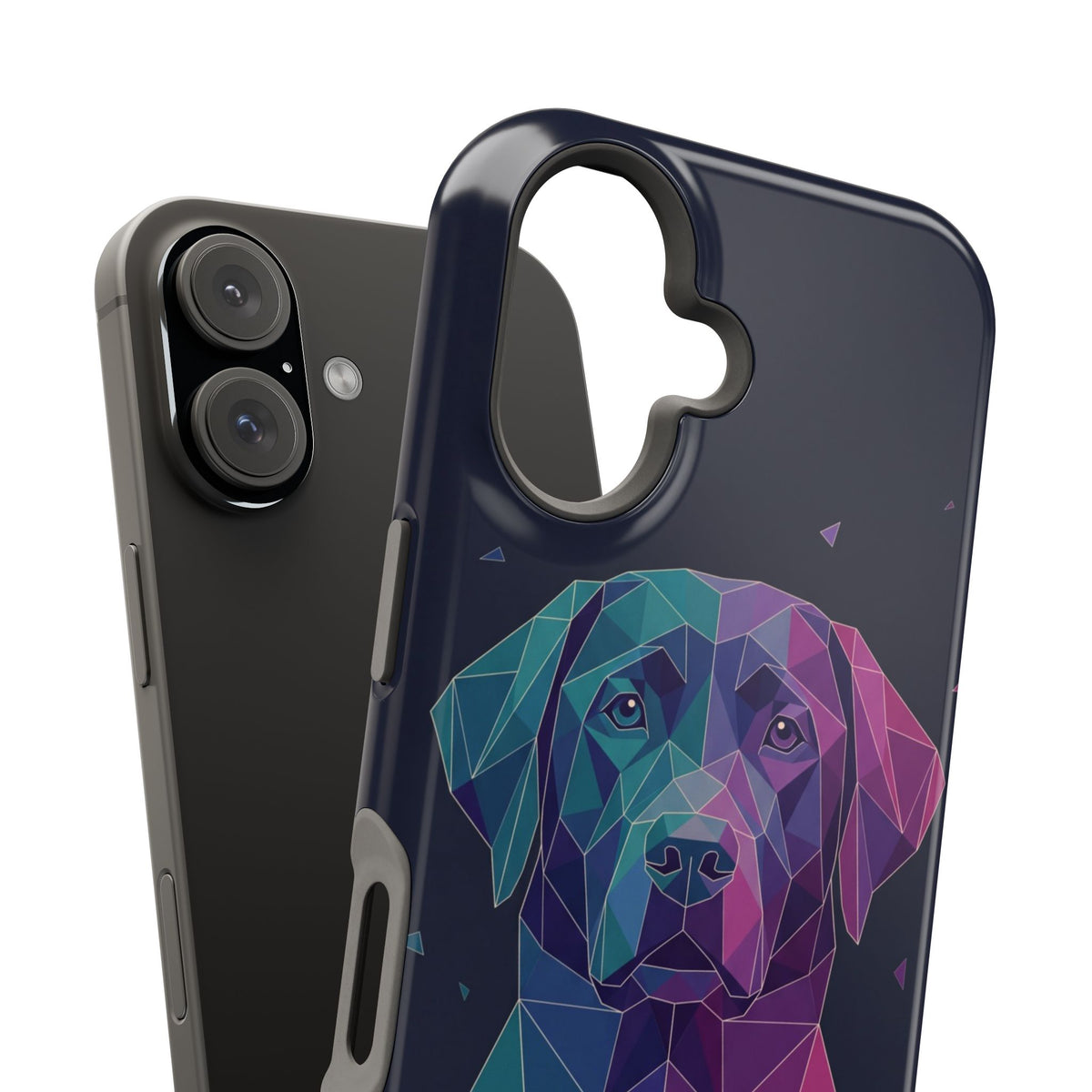 Geometric Labrador Phone Case — Tough Magnetic Case with Wireless Charging