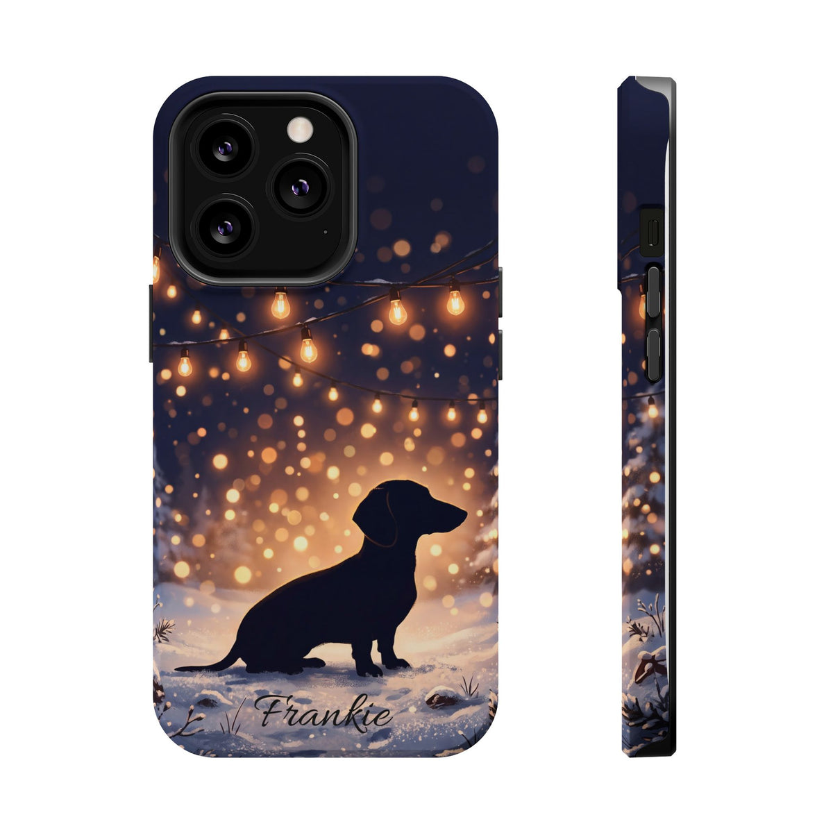 Personalized Dachshund Golden Sparks Phone Case — Wireless Charging Cover