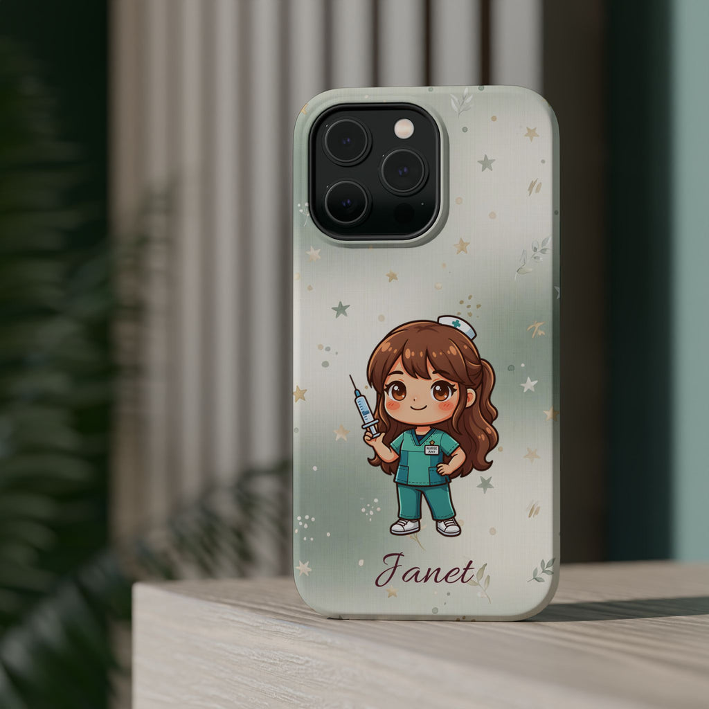 Personalized Nurse with Syringe Phone Case — Wireless Charging Cover