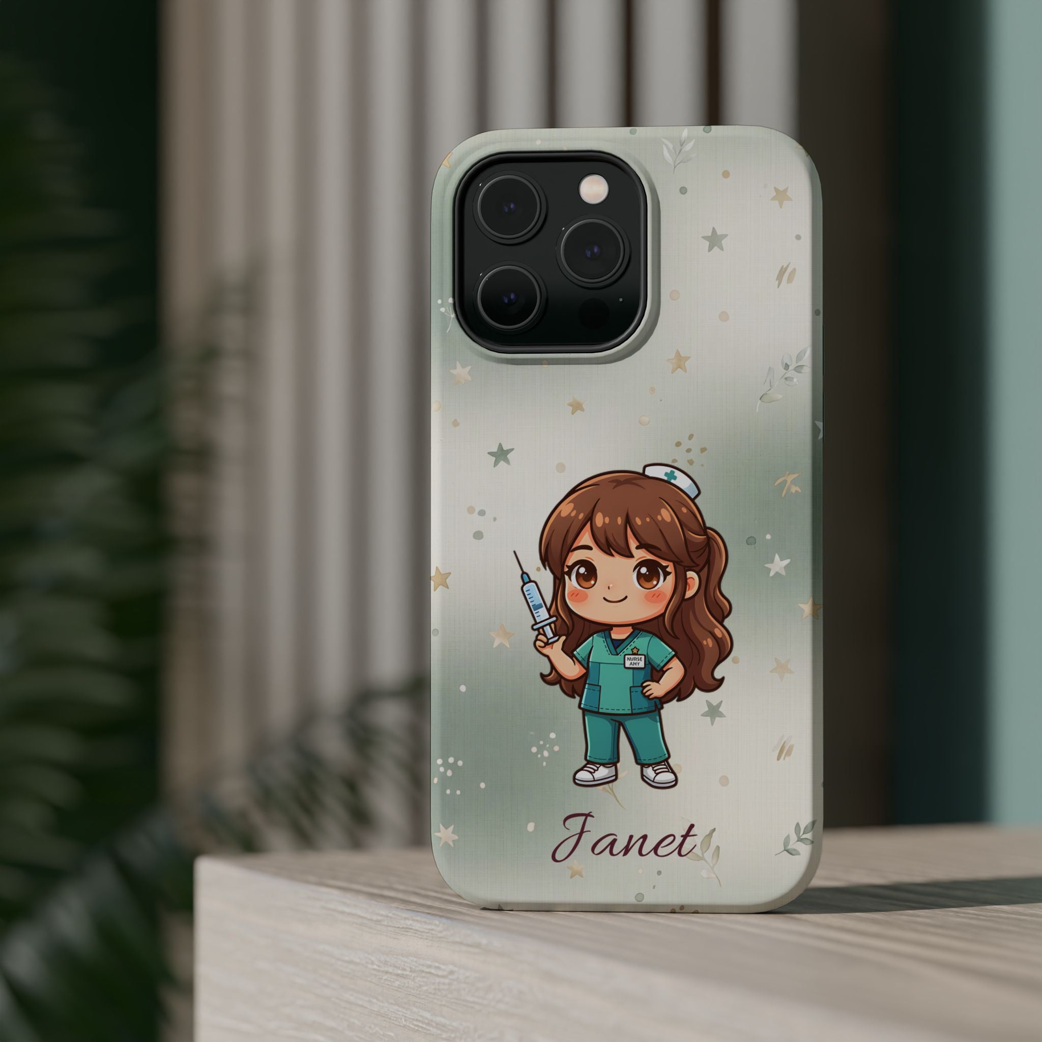 Personalized Nurse with Syringe Phone Case — Wireless Charging Cover