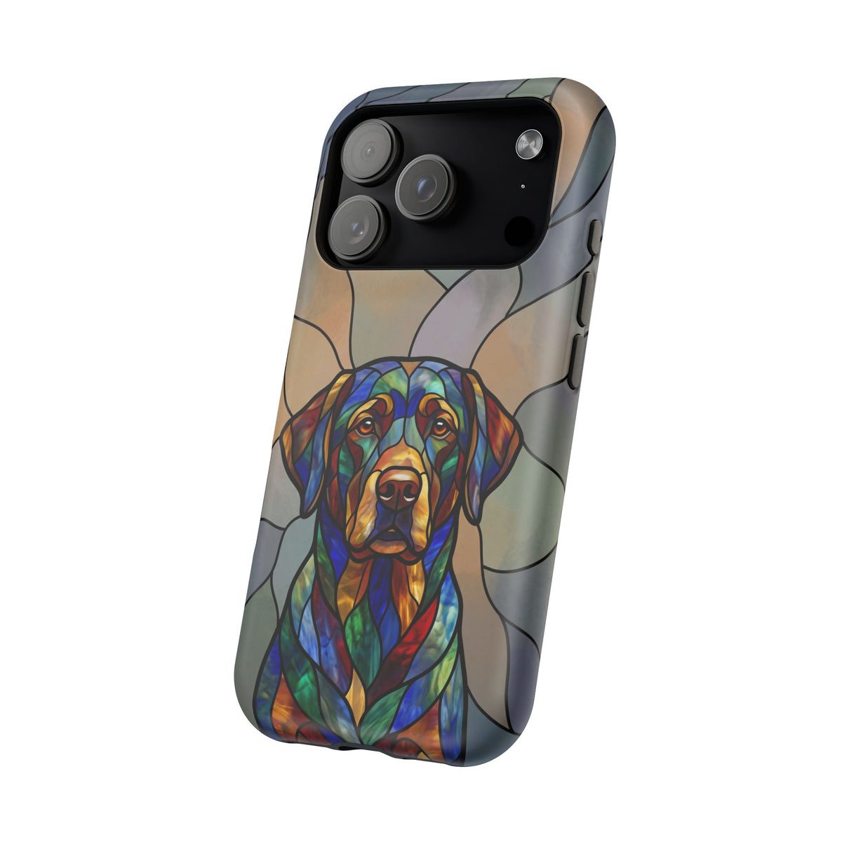 Stained Glass Labrador Phone Case — Tough Magnetic Case with Wireless Charging
