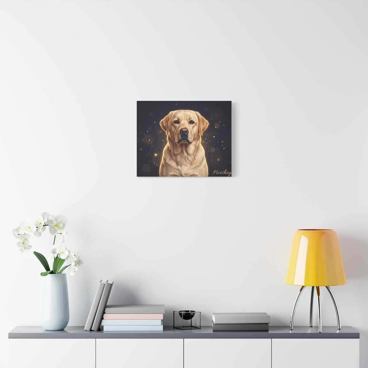 Yellow Labrador Personalized Canvas | Starlight Sparkle Wall Art