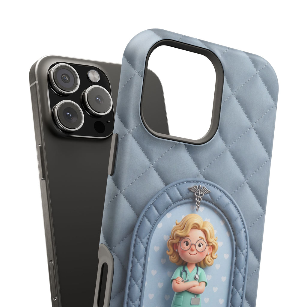 Personalized Quilted Nurse Phone Case — Wireless Charging Cover