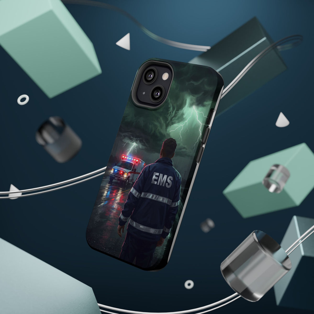 EMS Green Storm City Phone Case — Magnetic Wireless Charging Cover