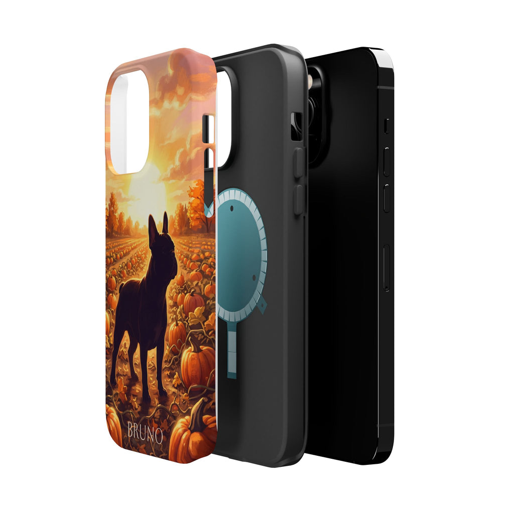 Personalized French Bulldog Pumpkin Patch Phone Case — Wireless Charging Cover