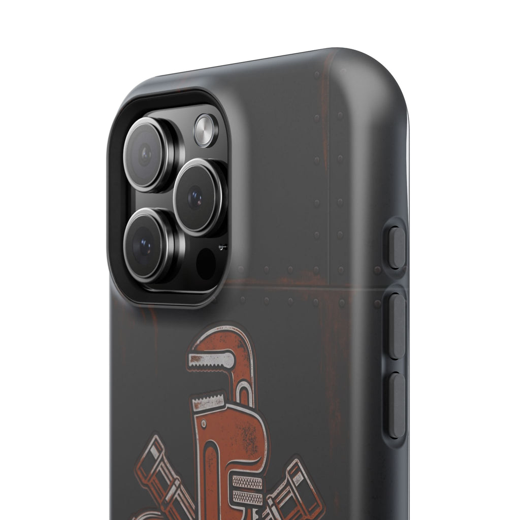 Tough By Trade Phone Case — Crossed Wrenches Wireless Charging Cover